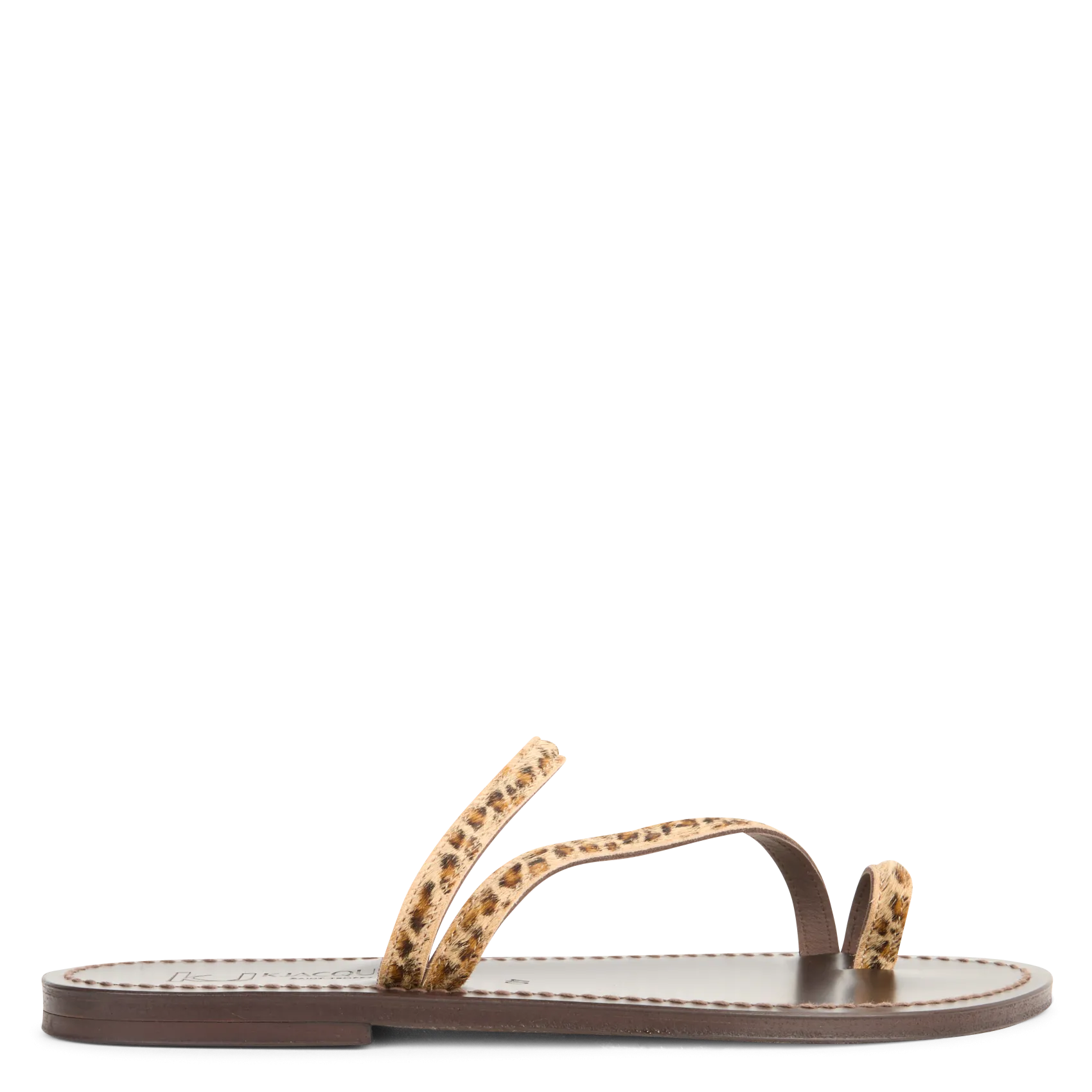 Sandales plates en cuir imprimé Marron ACTIUM