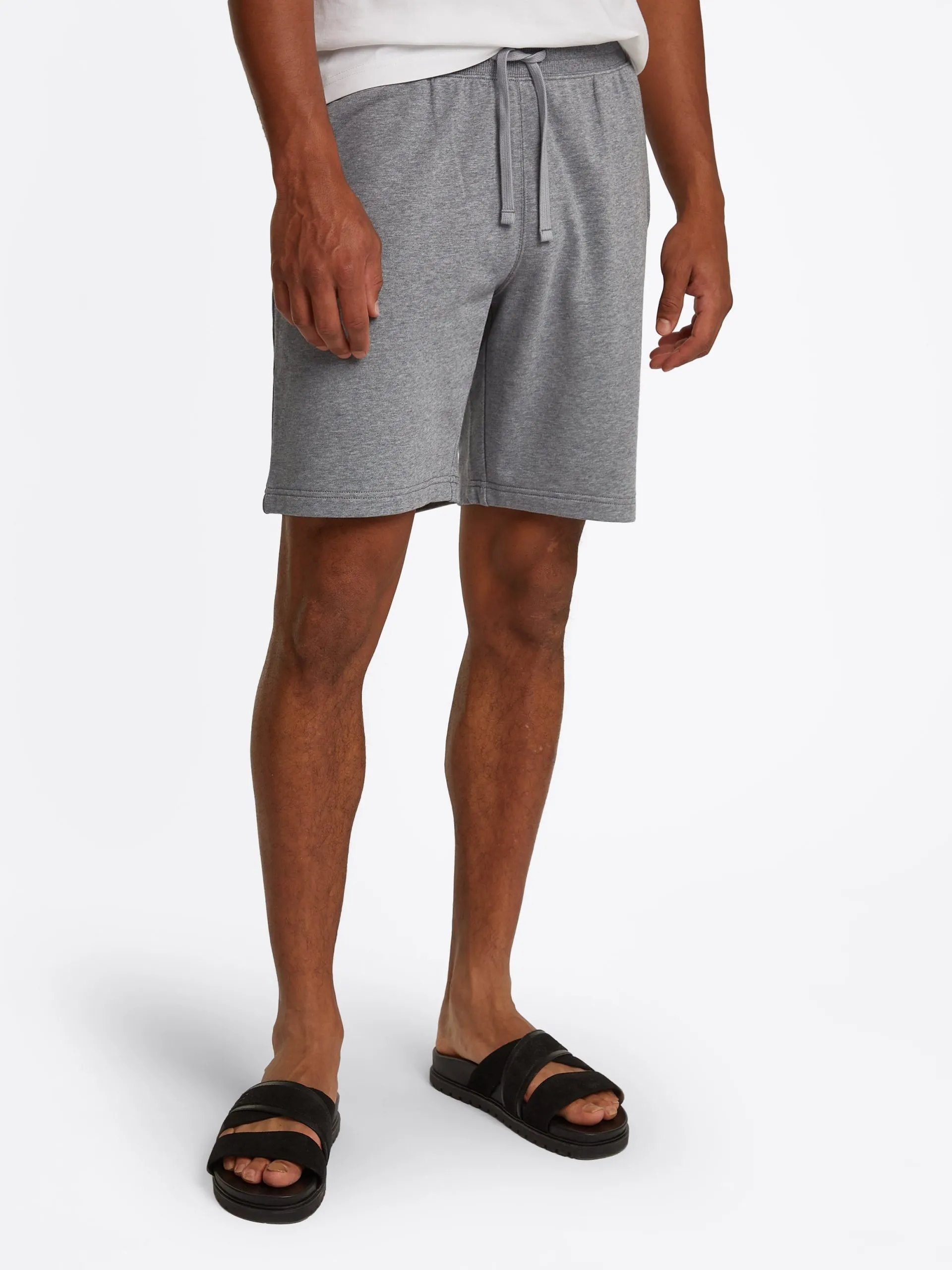 Short de jogging brodé en coton Gris