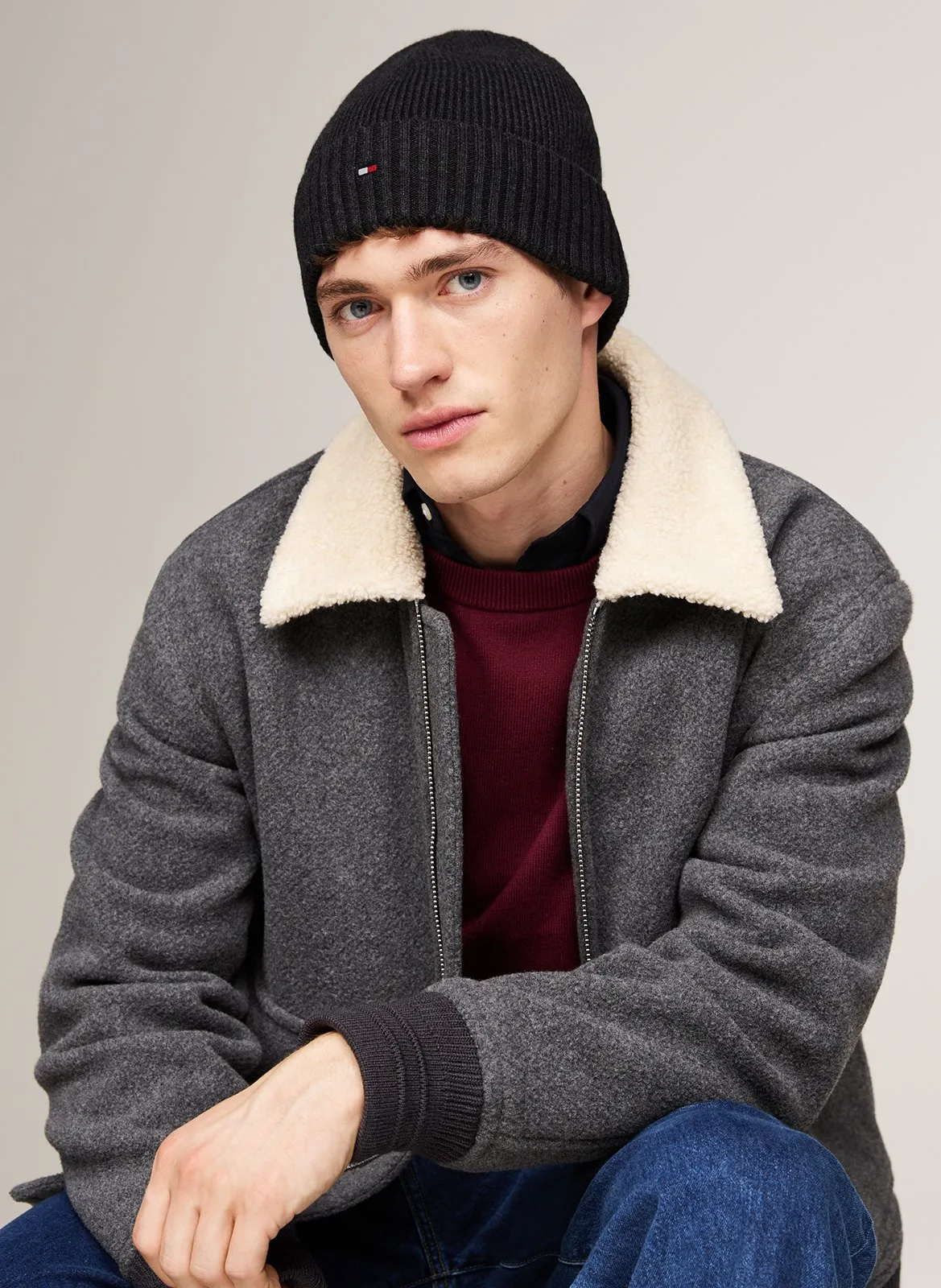 Bonnet en coton bio mélangé Gris