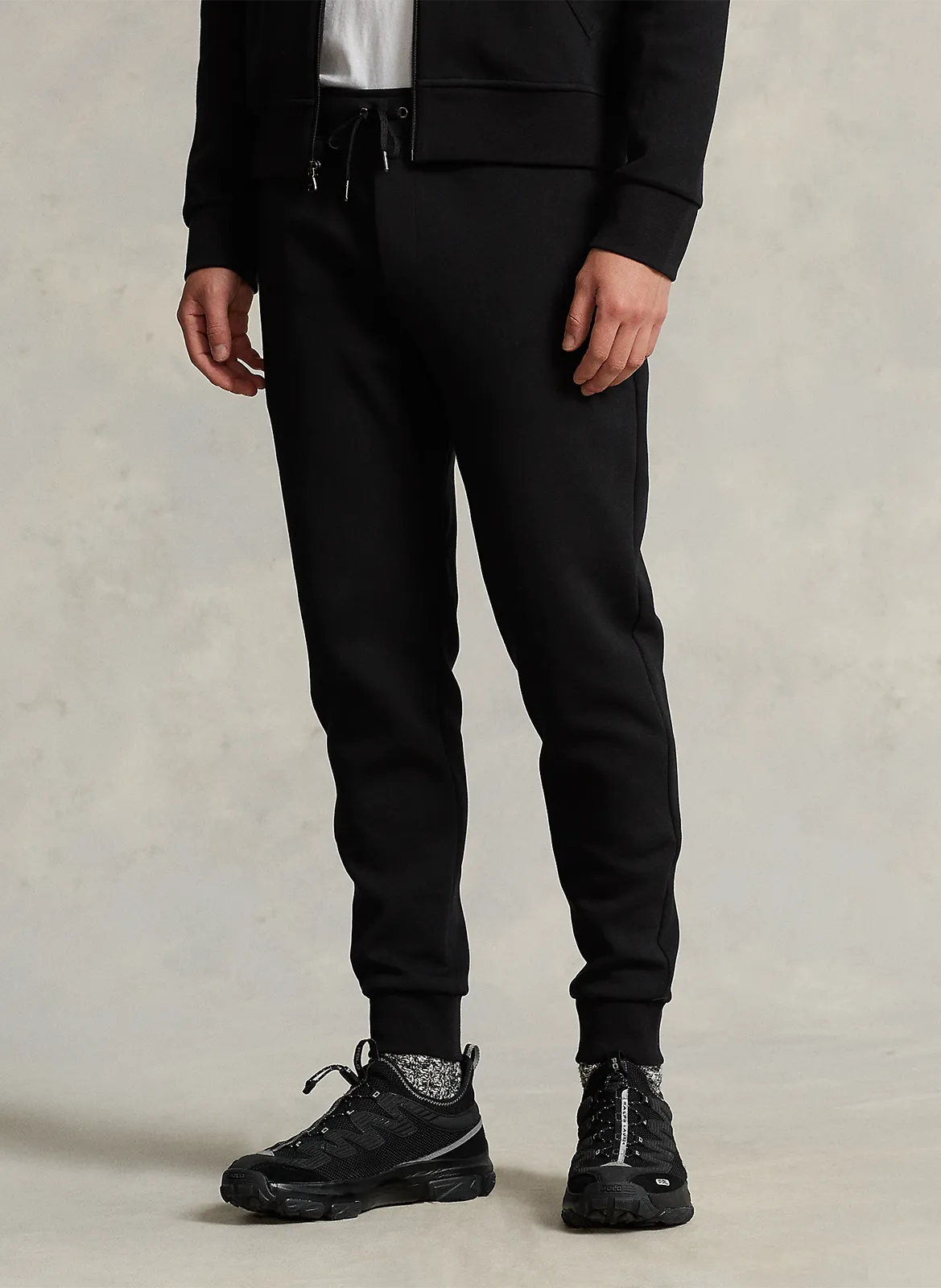 Jogging en coton mélangé Noir