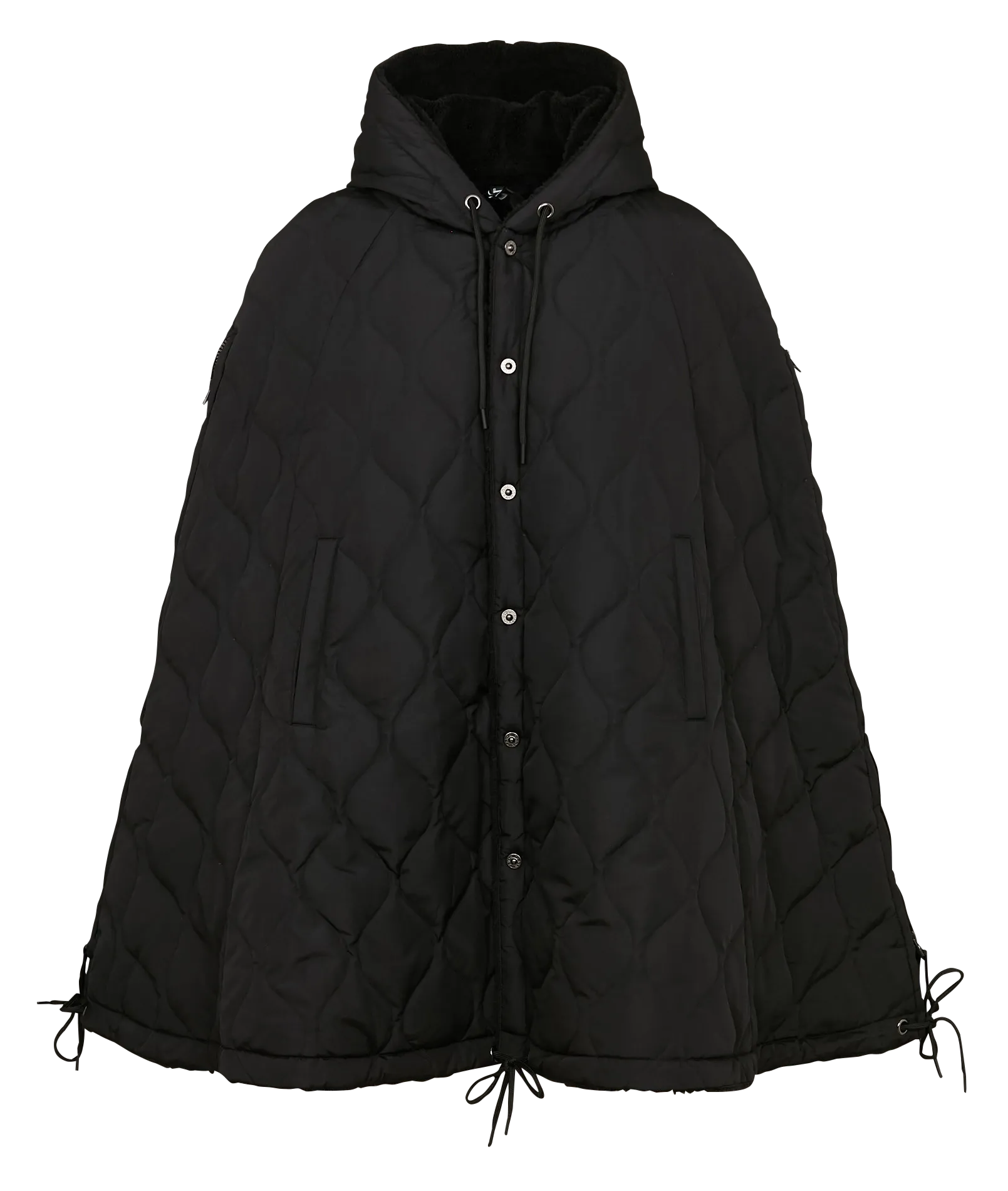 Cape matelassée à capuche Noir