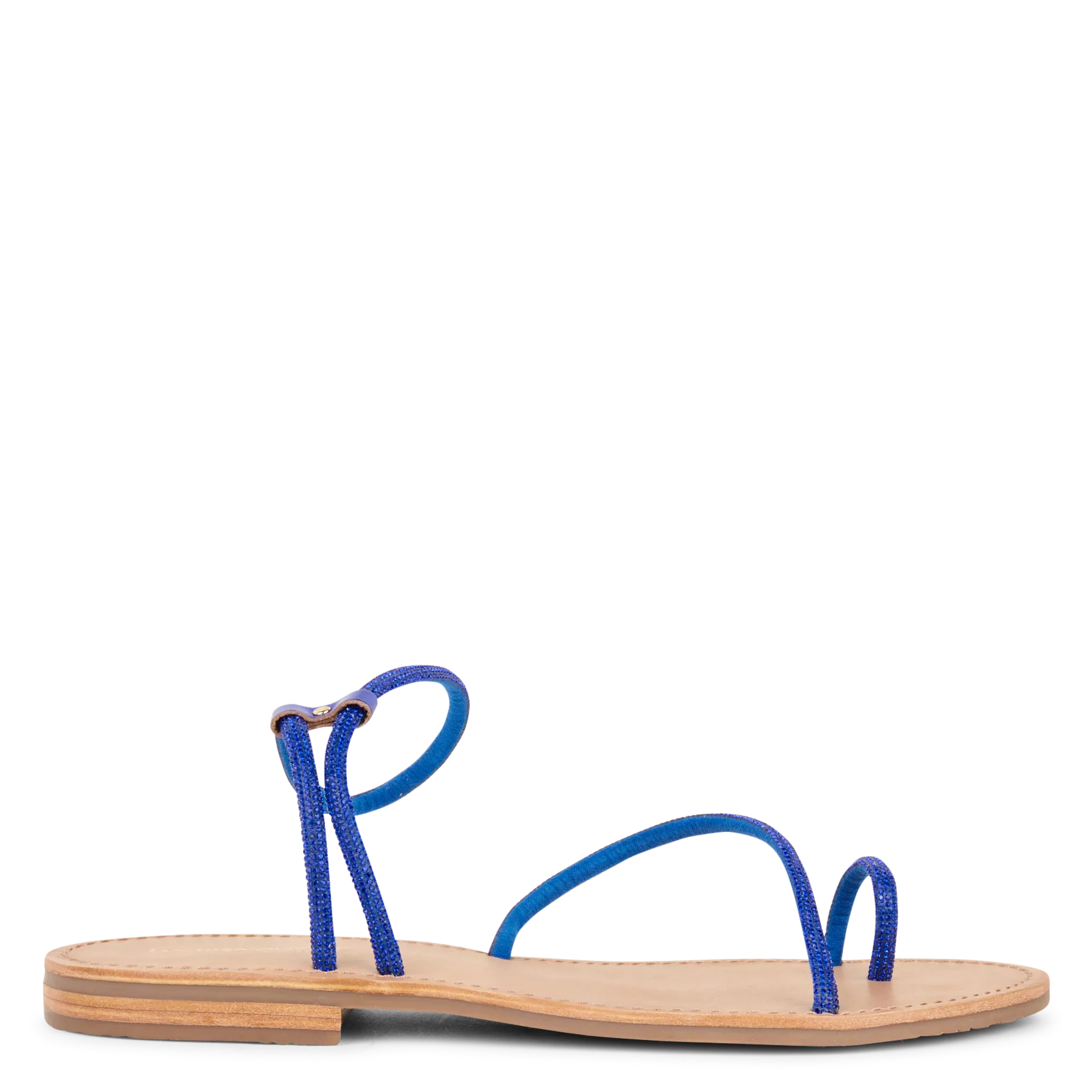 Sandales plates à strass Bleu HODAXA