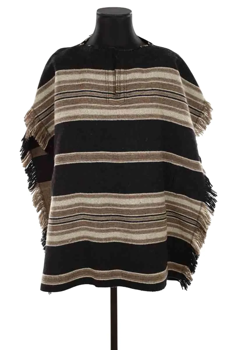Poncho en laine Noir