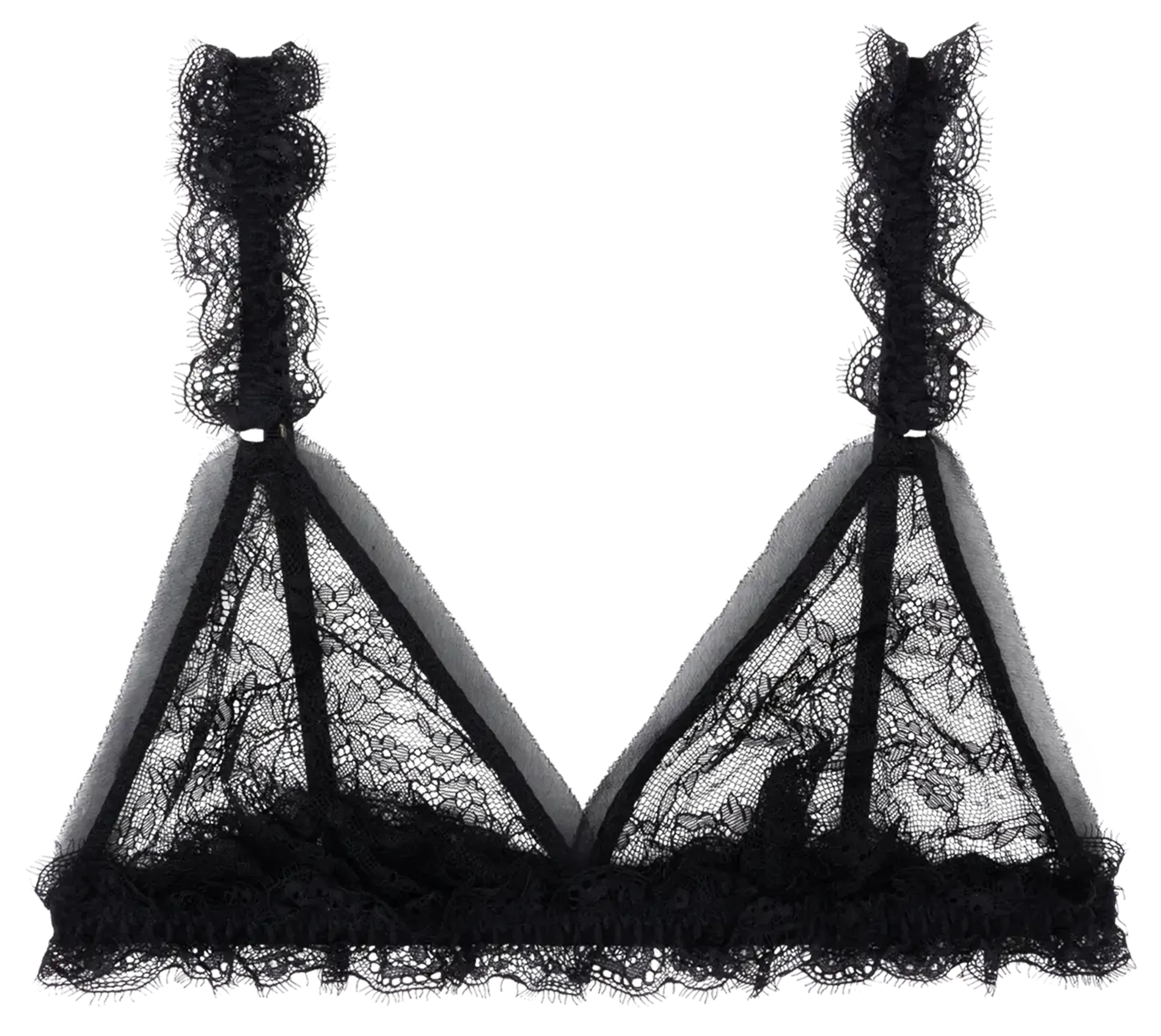 Bralette triangulaire en dentelle Noir UMA