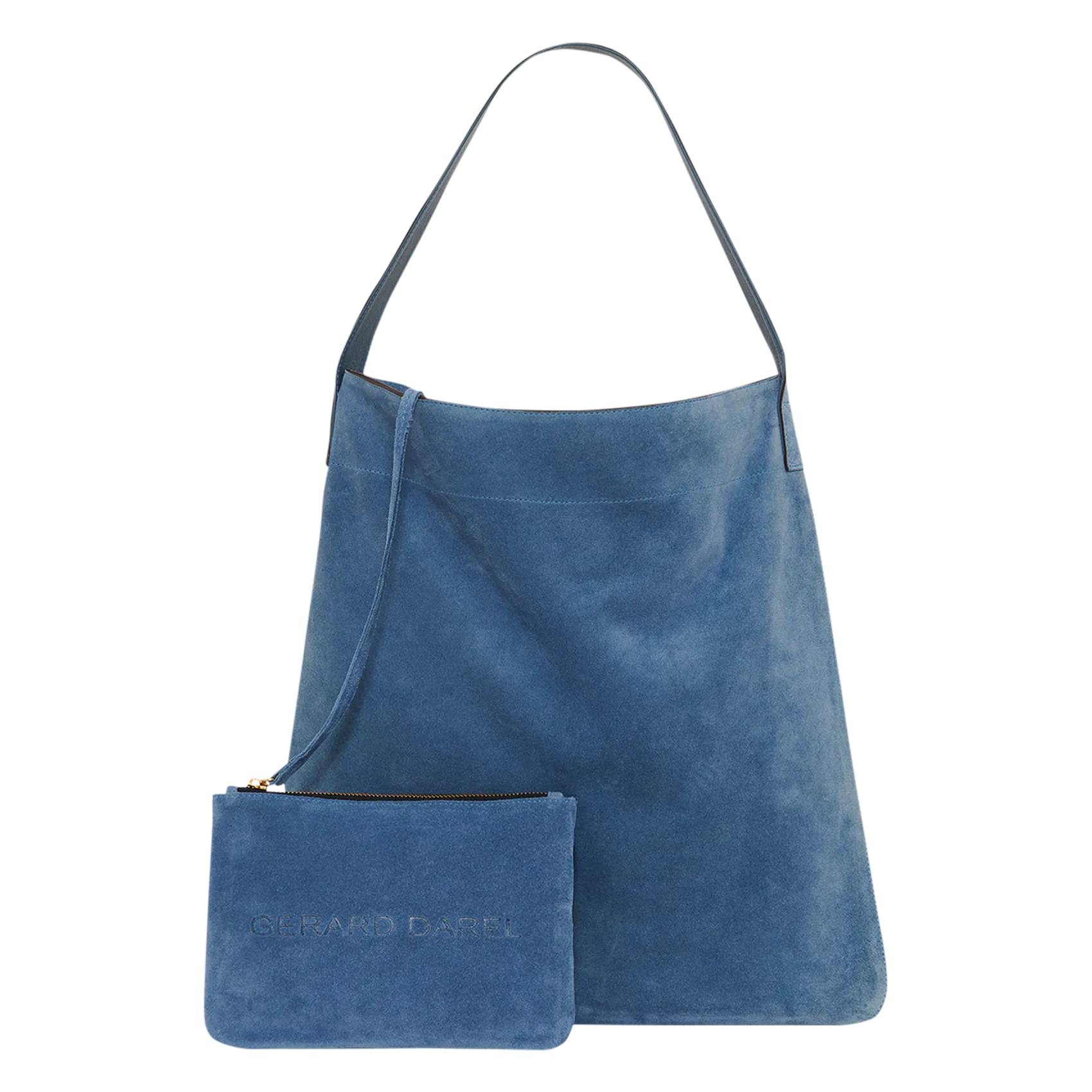 Sac hobo en cuir velours Marron LADY