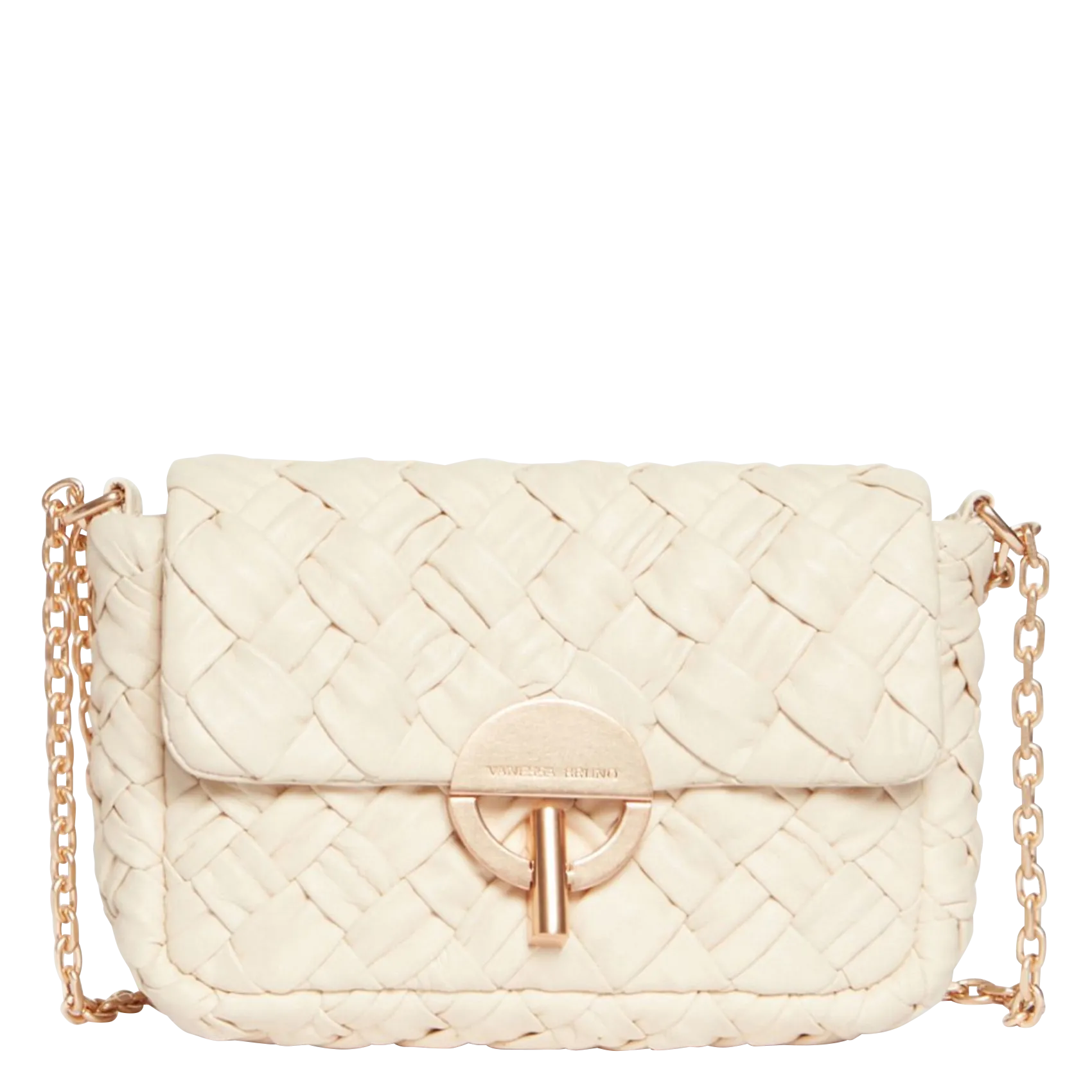 Sac bandoulière en cuir tressé Blanc MOON M