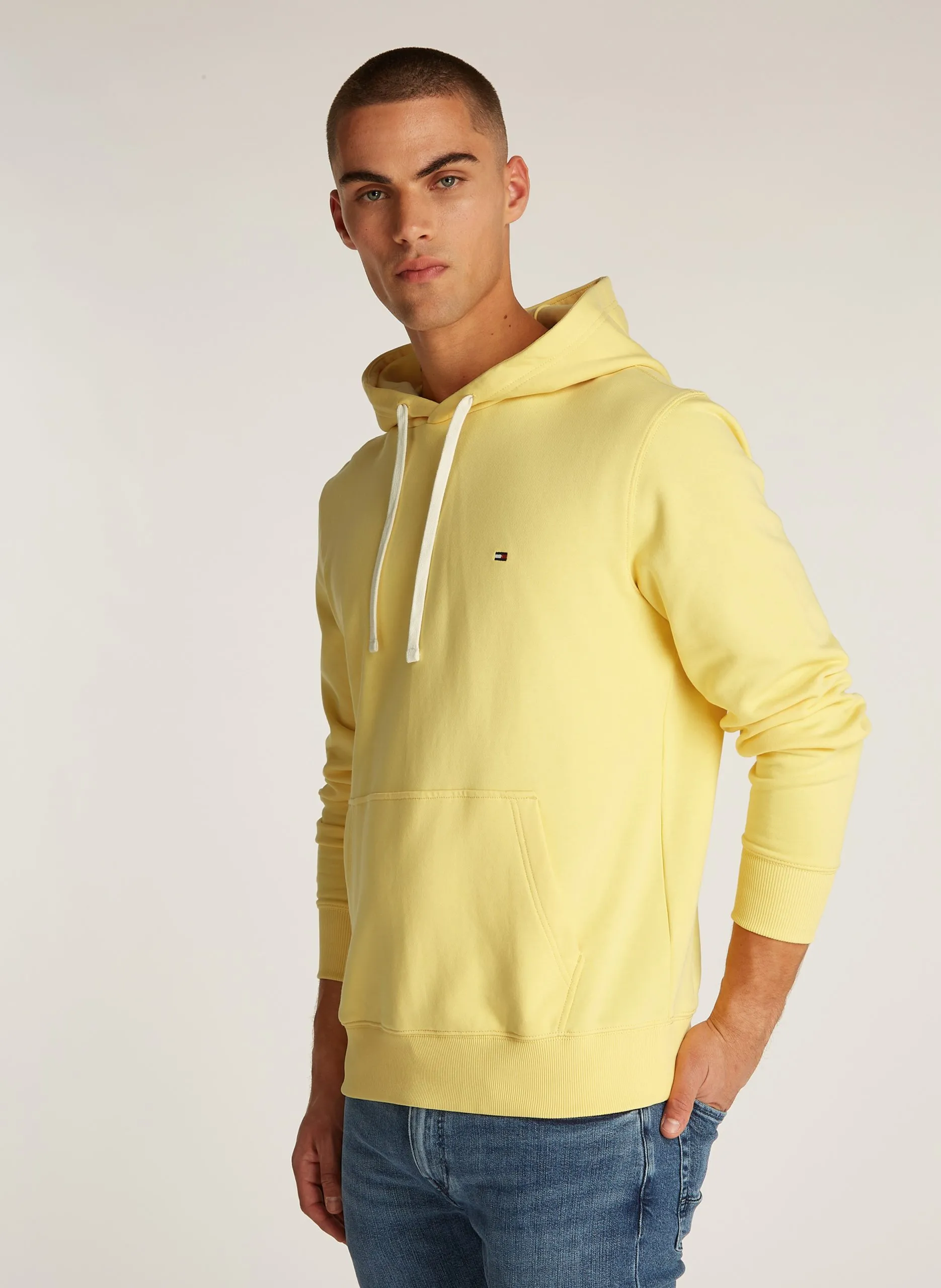 Sweat à capuche en coton Jaune