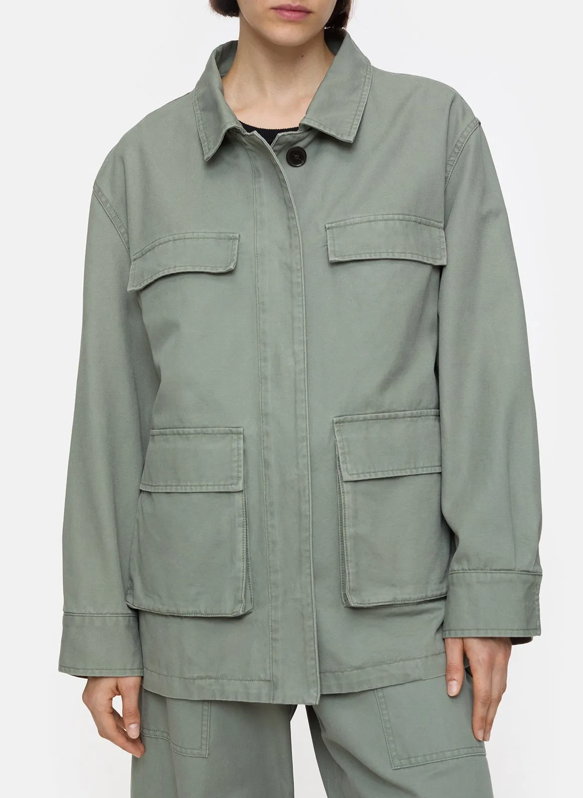 Veste cargo en coton Vert
