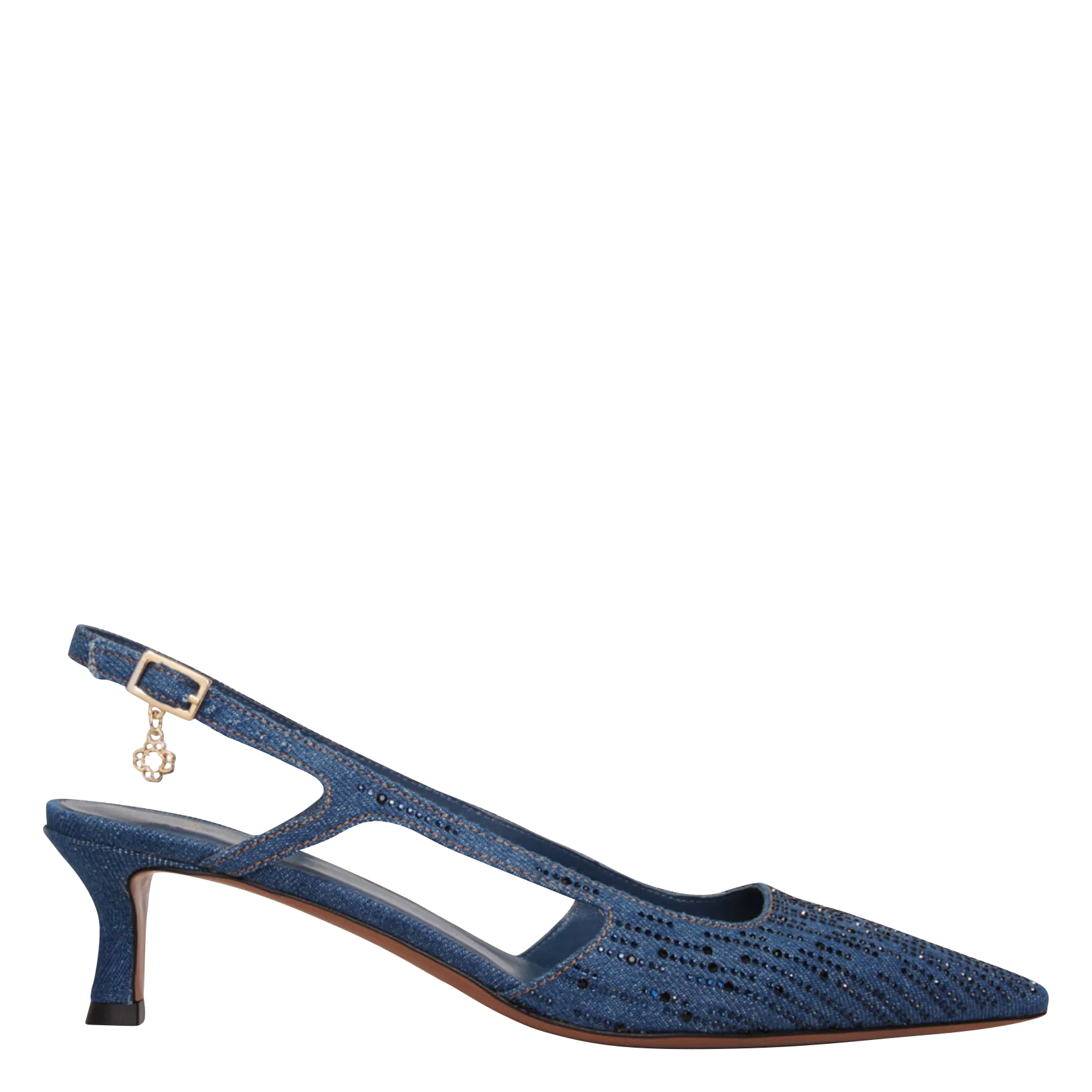 Escarpins strassés Bleu