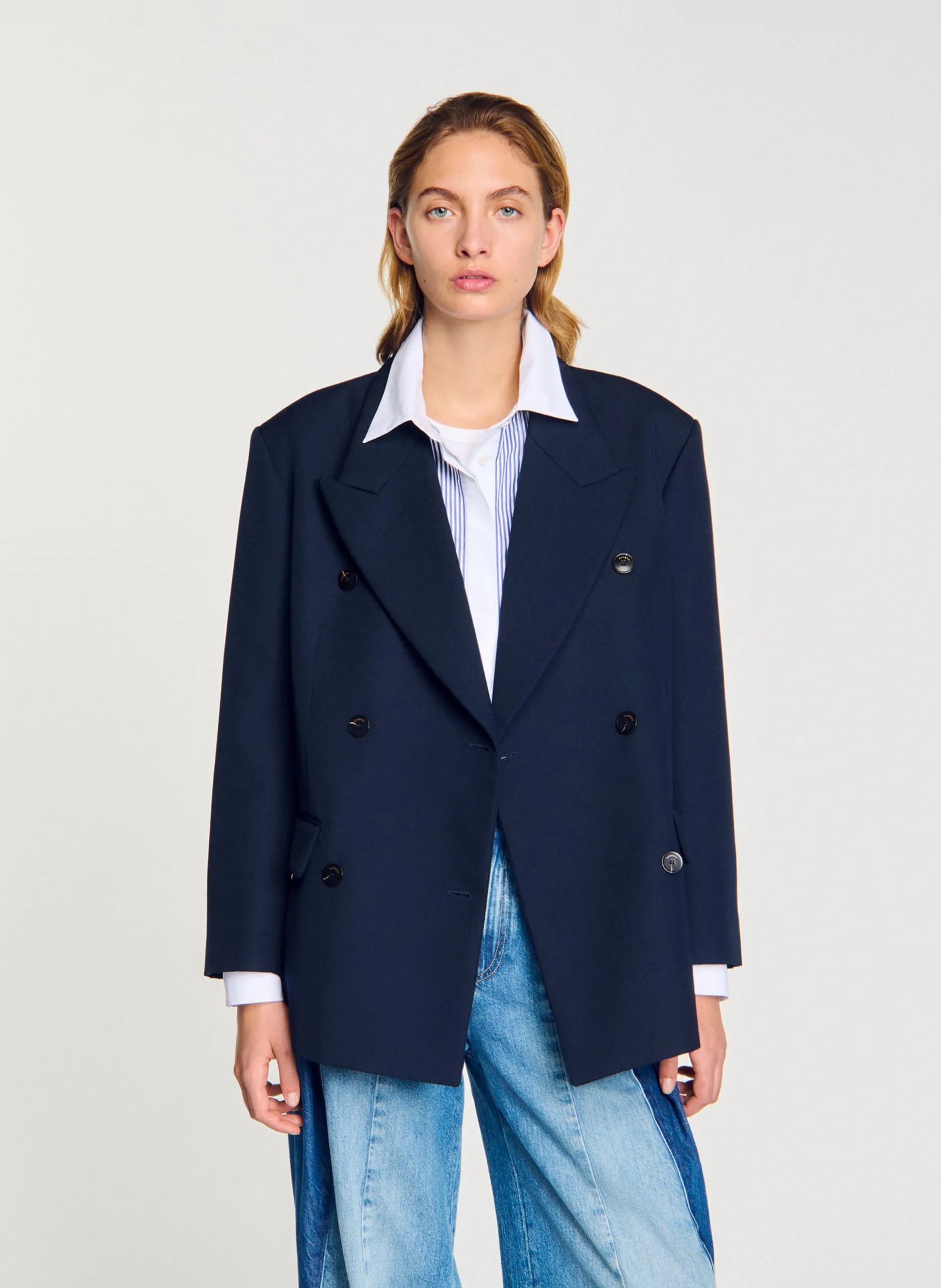 Veste de costume boutonnée Bleu