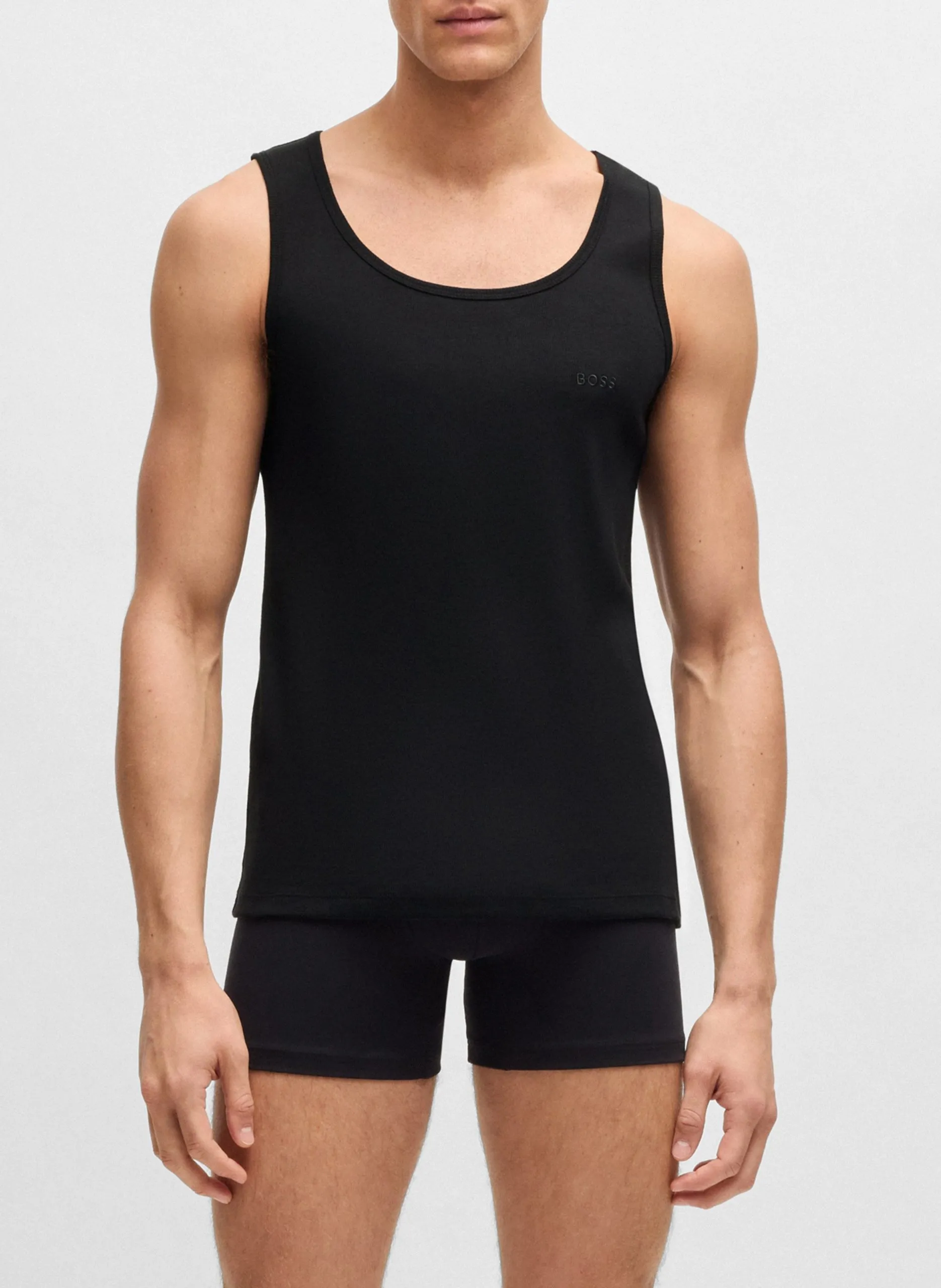 Lot de trois débardeurs en coton Noir