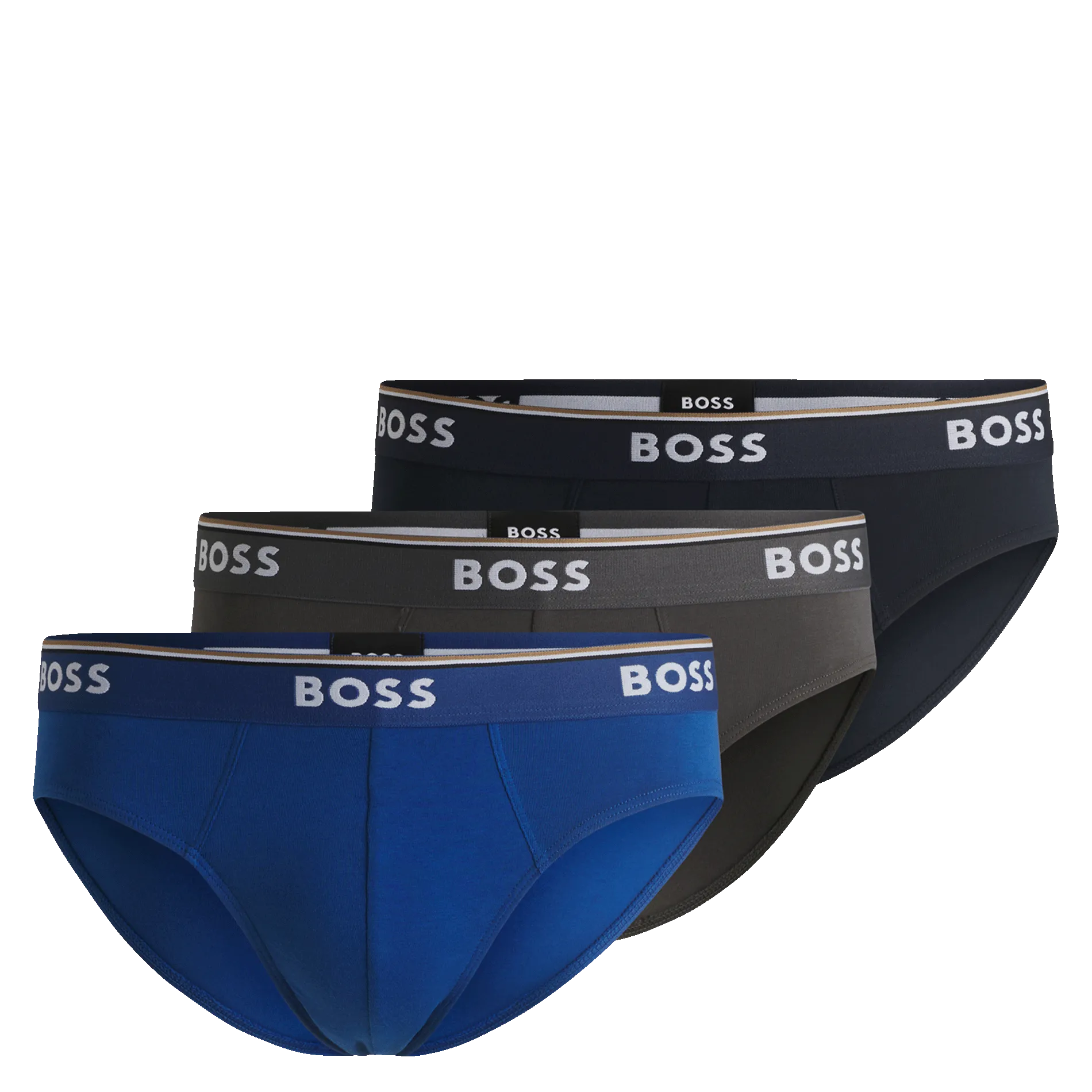 Lot de 3 slips en coton mélangé Bleu