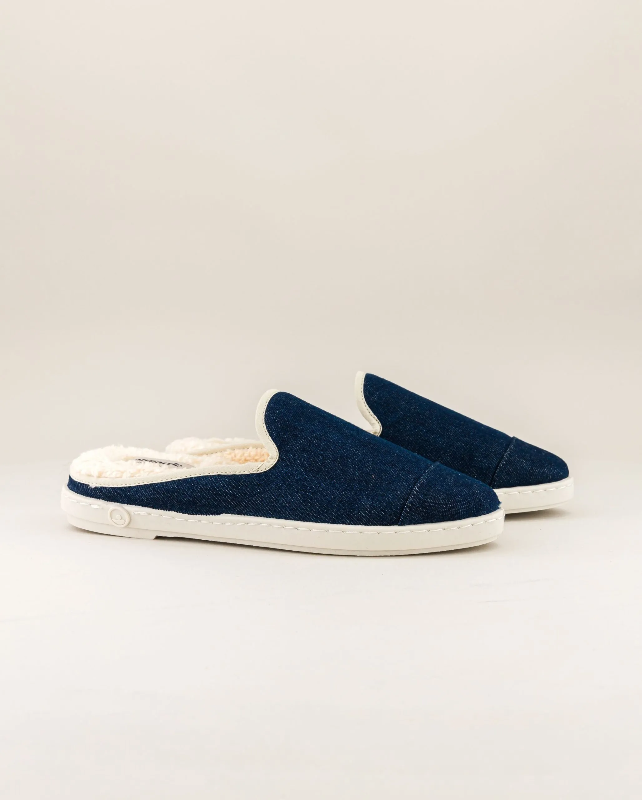 Mule homme denim, brut Bleu