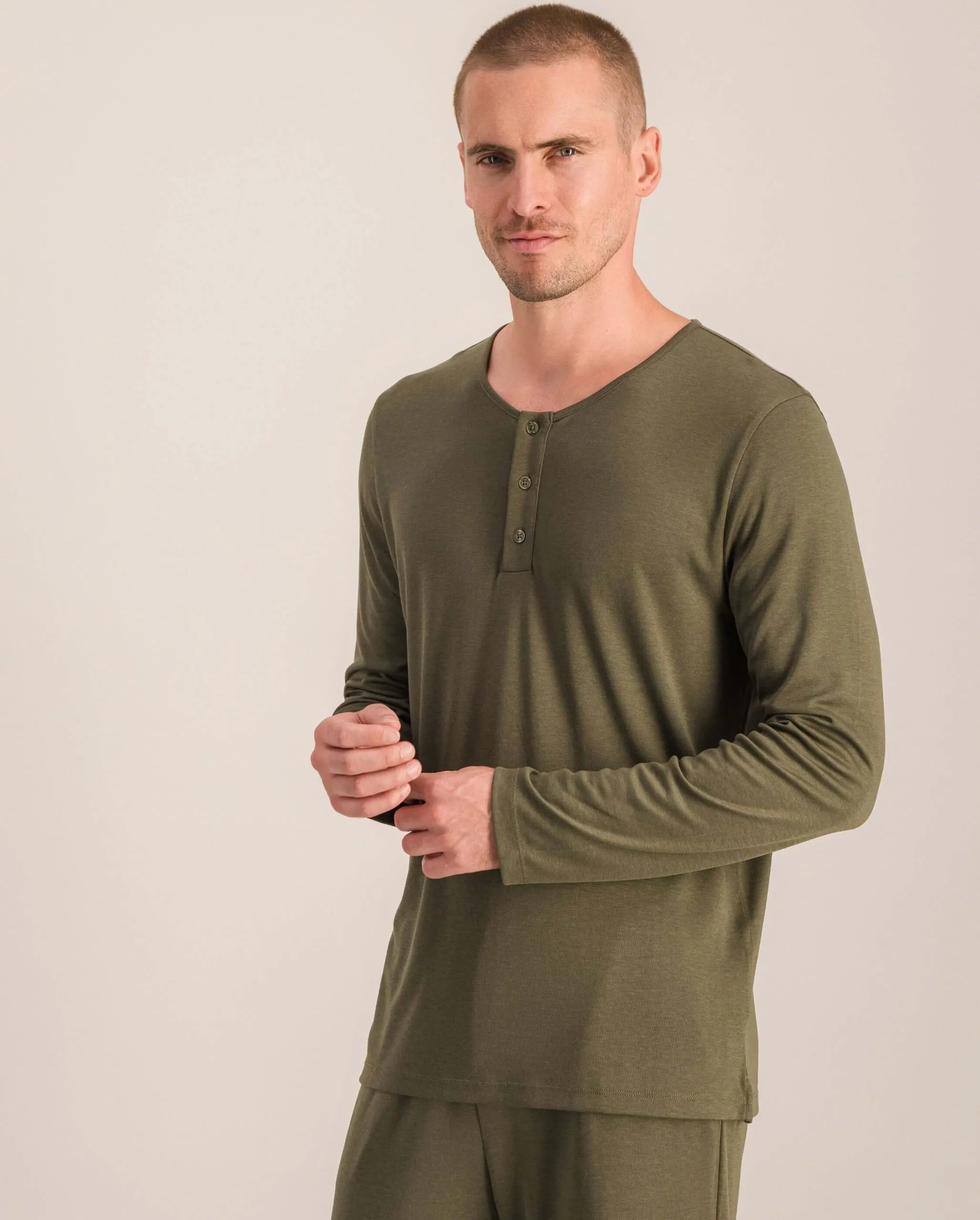 Haut de pyjama homme, matcha Vert