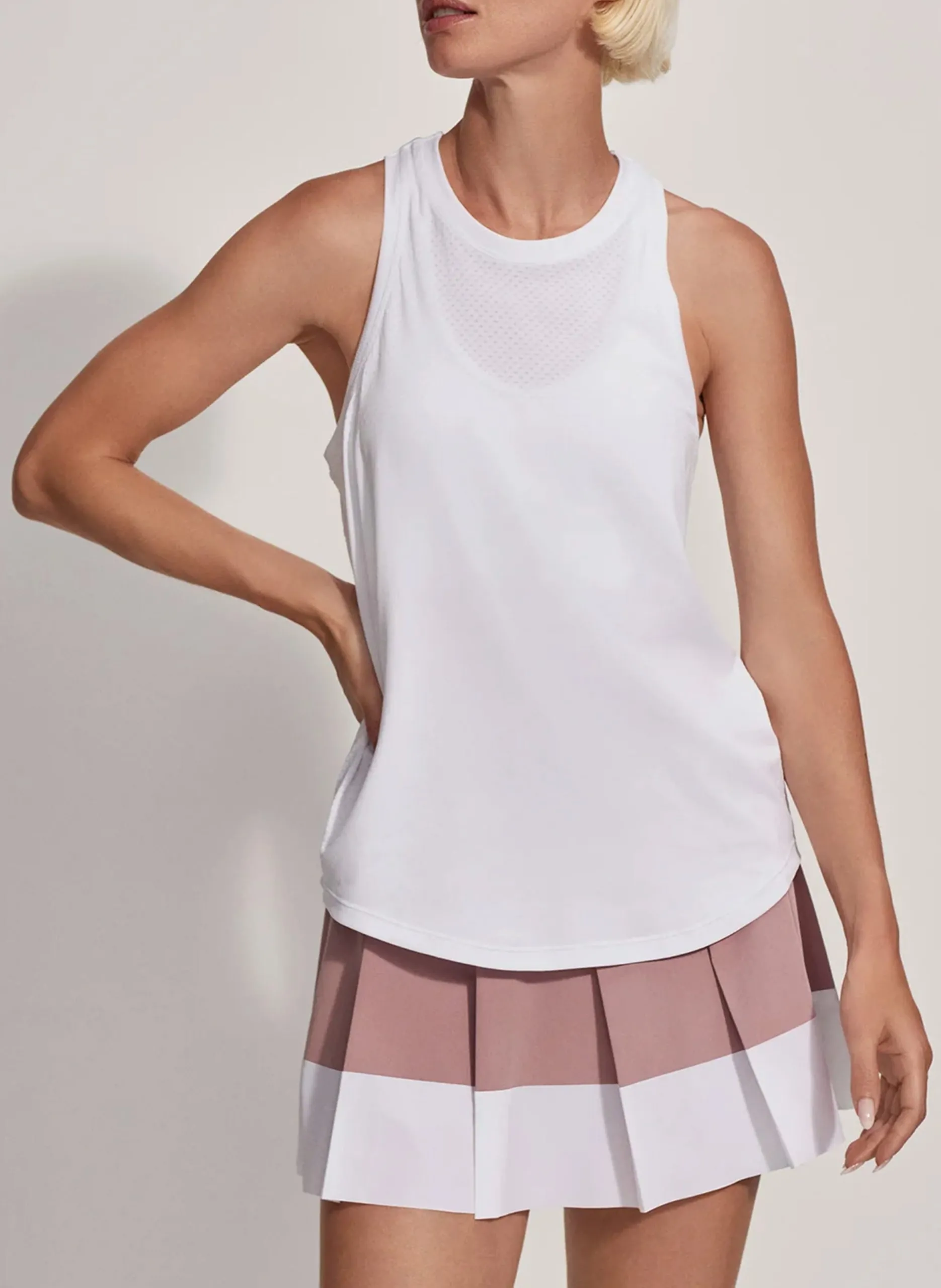 Débardeur de sport à col rond Blanc DACEY