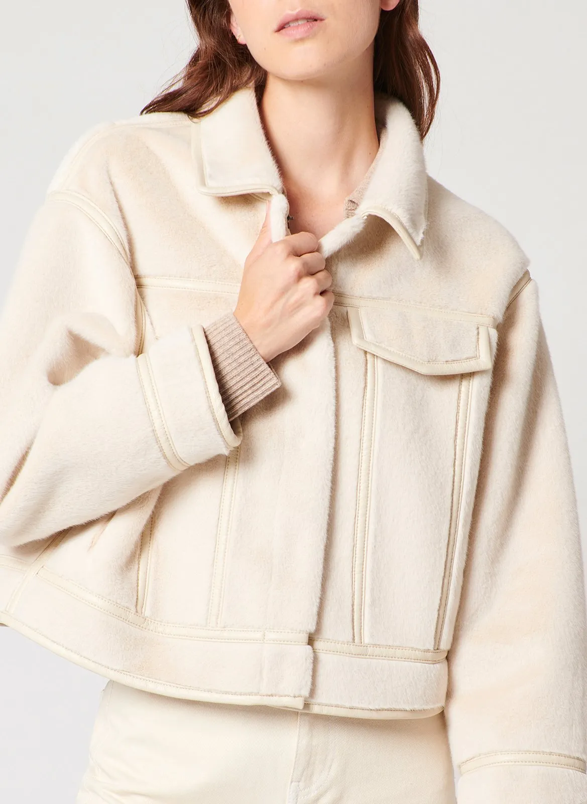 Veste courte réversible Blanc MONGE