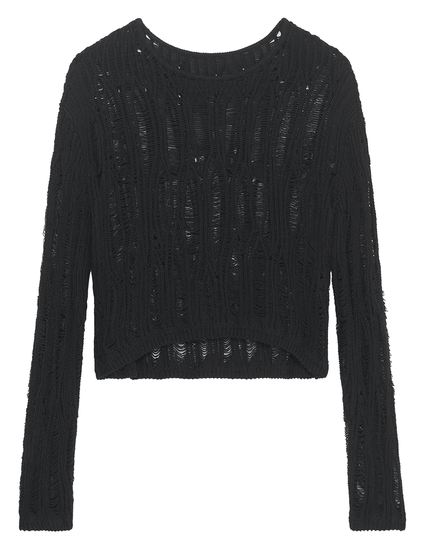 Pull col rond en coton Noir LIYA