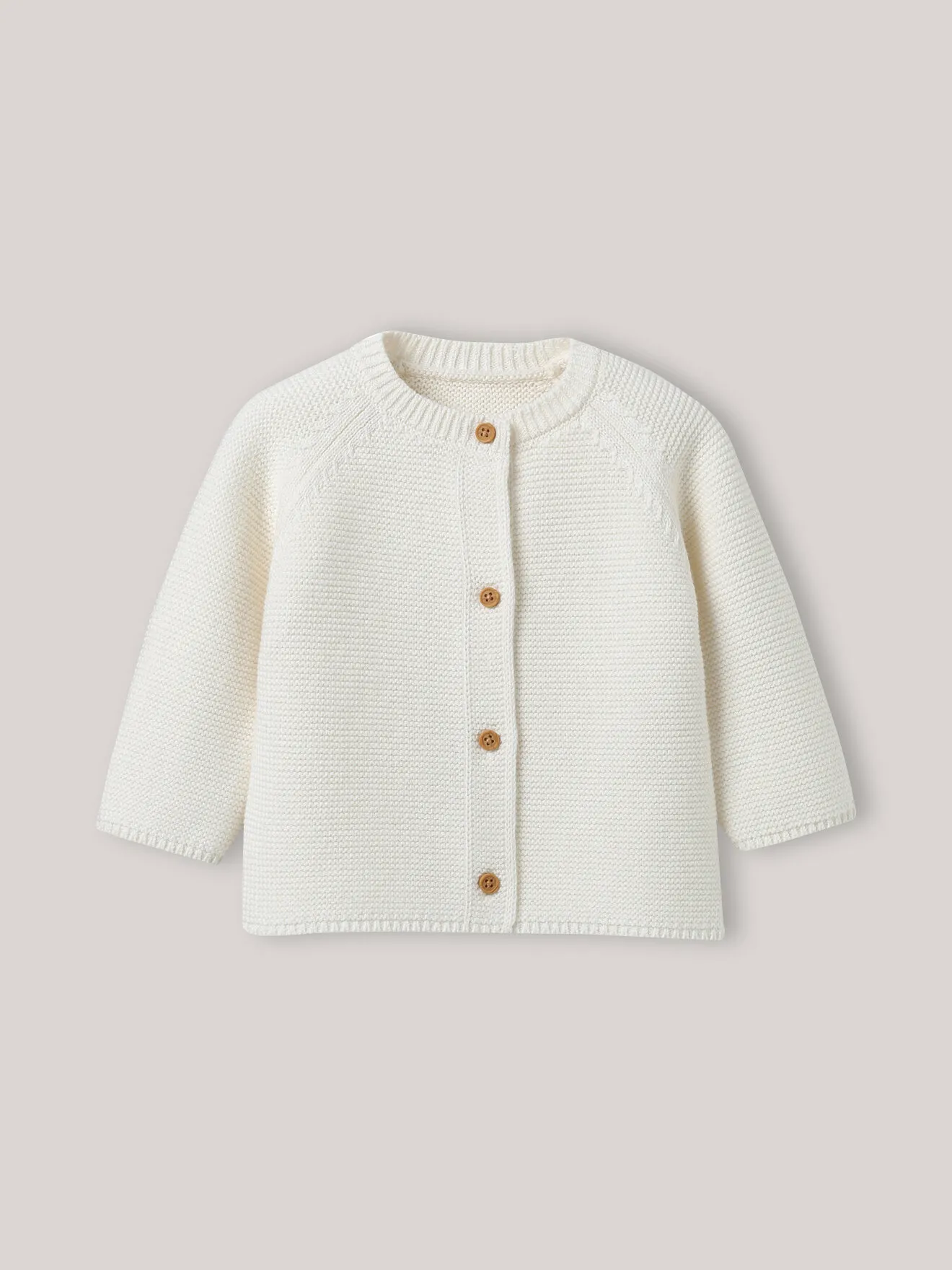 Cardigan en coton biologique et laine Blanc