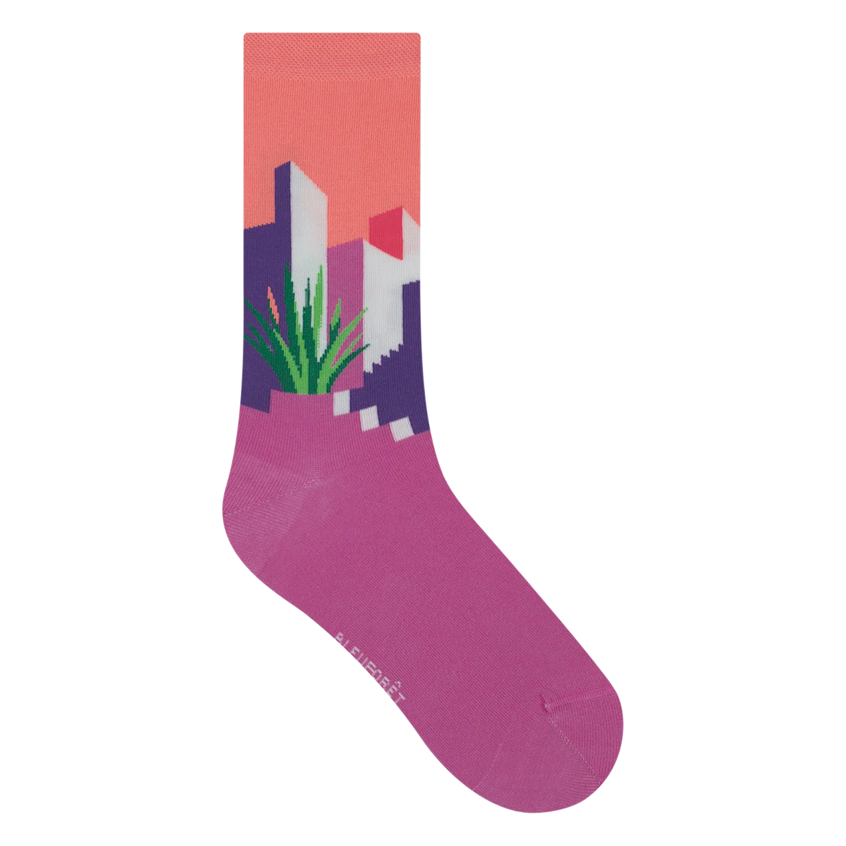 Chaussettes en coton mélangé imprimé Violet MEXIQUE