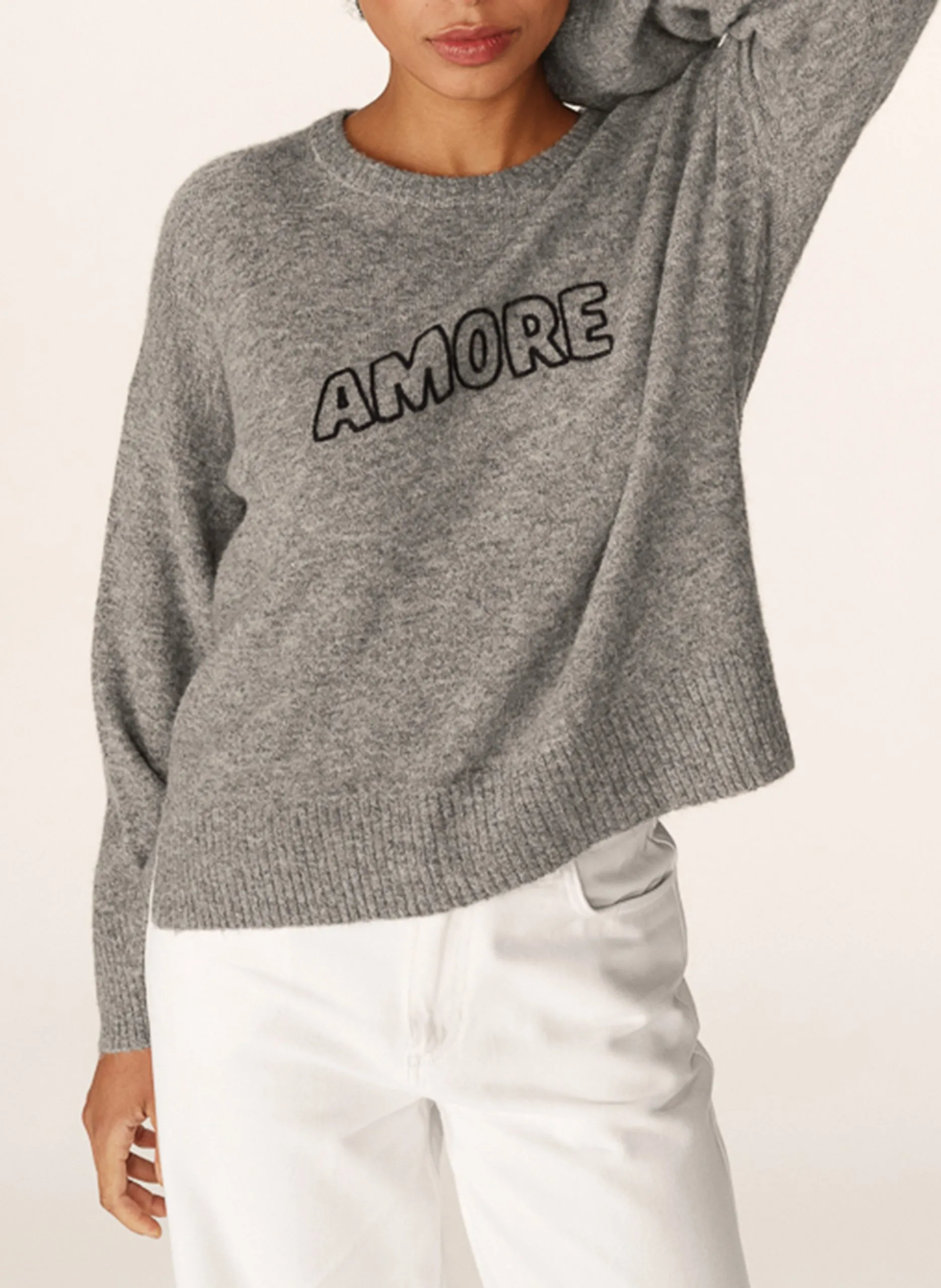 Pull oversize en maille Gris PACIFICO