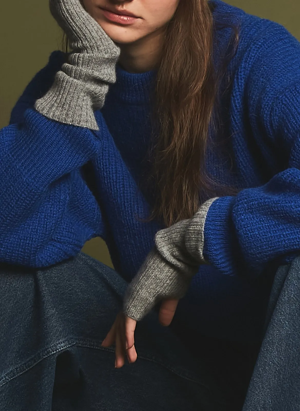 Mitaines en cachemire Gris