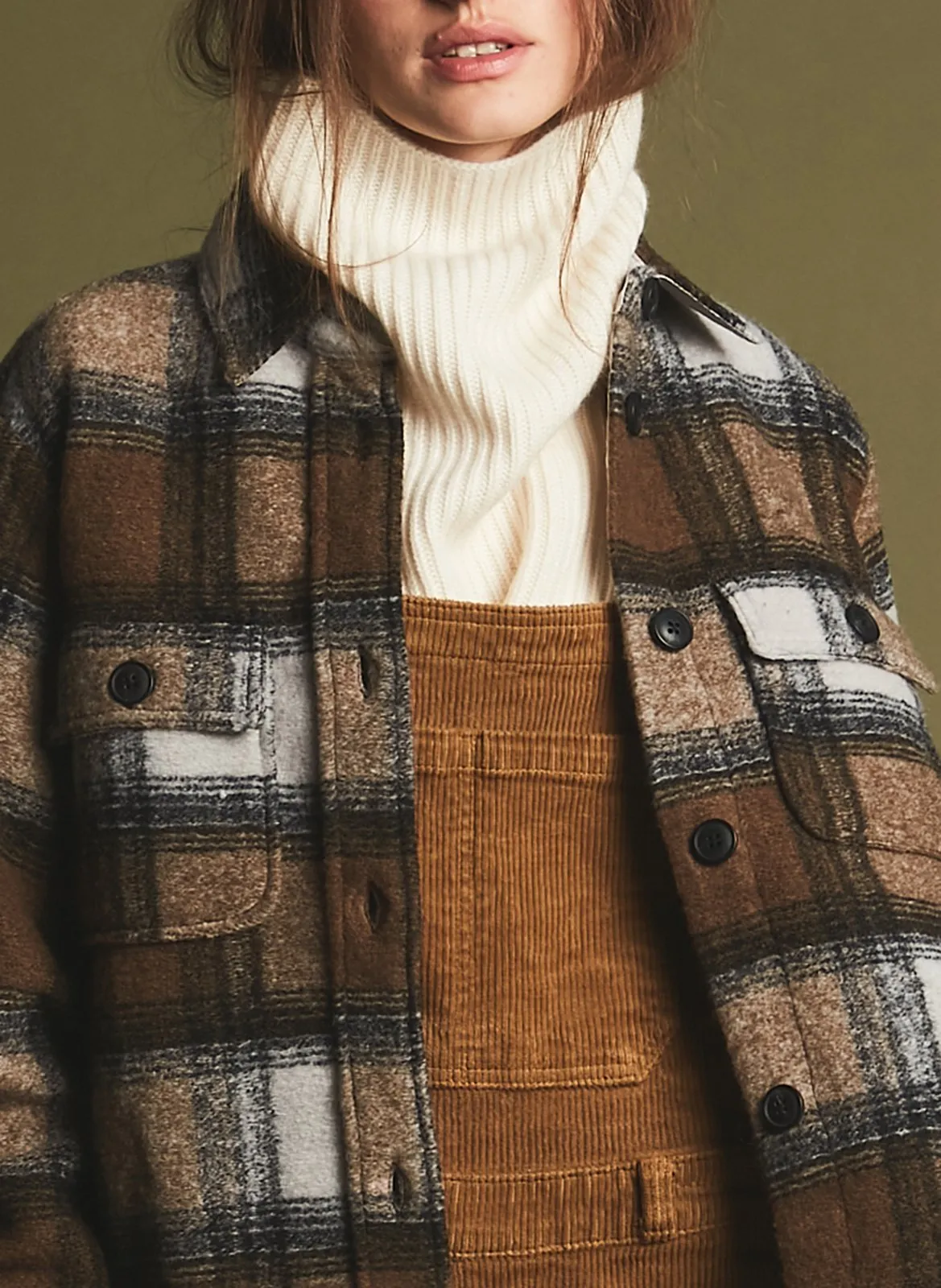 Col amovible en cachemire Blanc