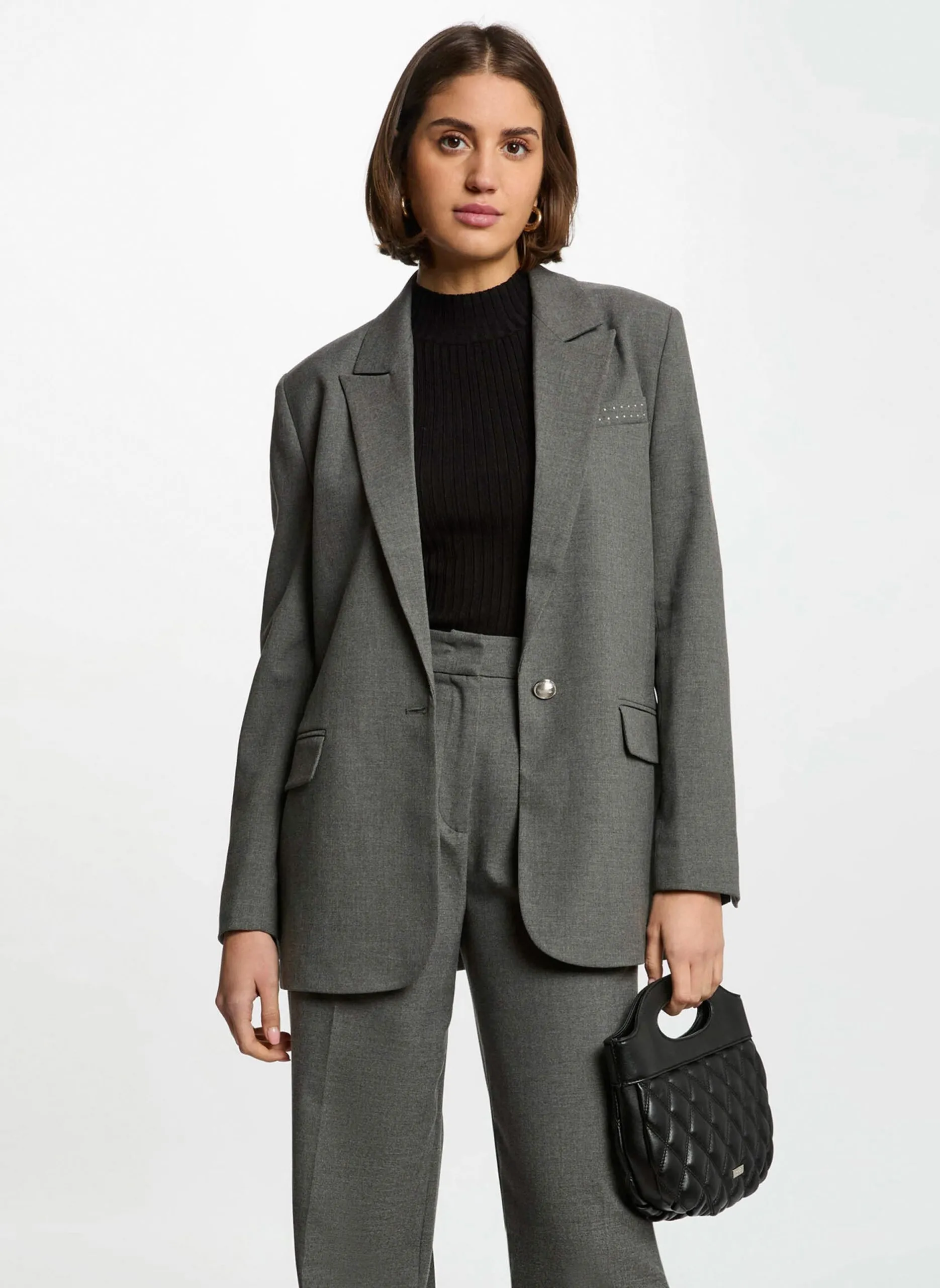 Veste de tailleur droite Gris 251-VANIS.F