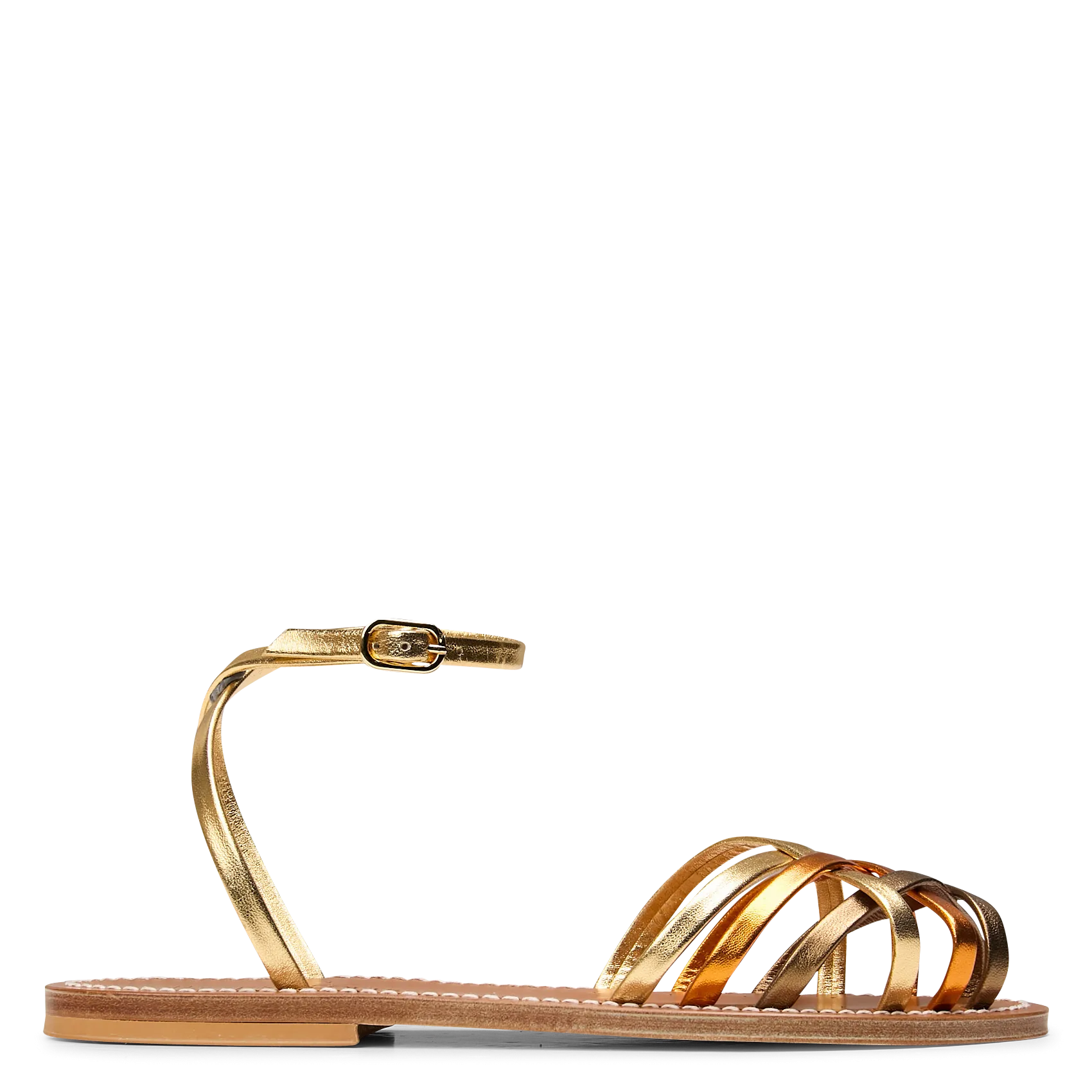 Sandales plates en cuir Multicolore DEMETRIA