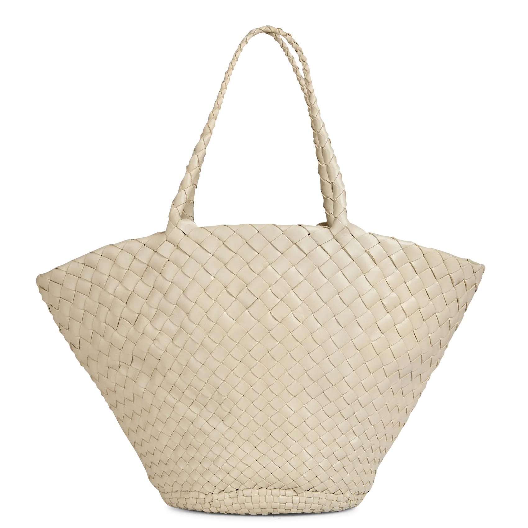 Panier en cuir tressé Blanc EGOLA