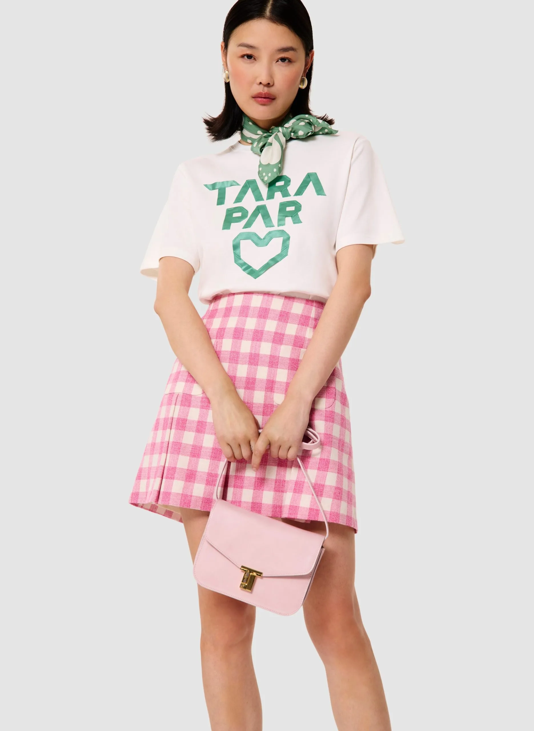 Tee-shirt droit en coton sérigraphié Vert TREFLE