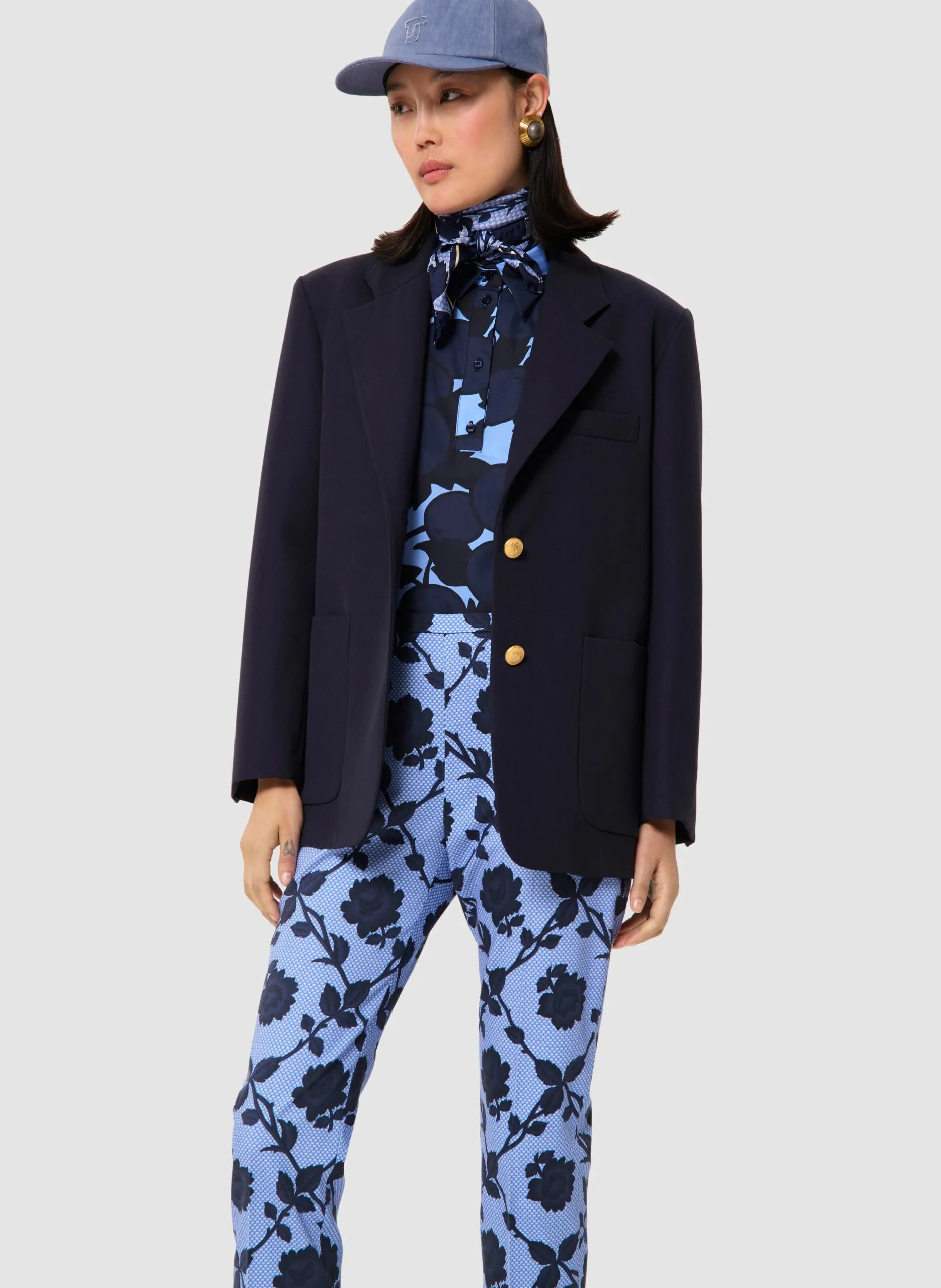 Veste de tailleur droite Bleu VALENTIN