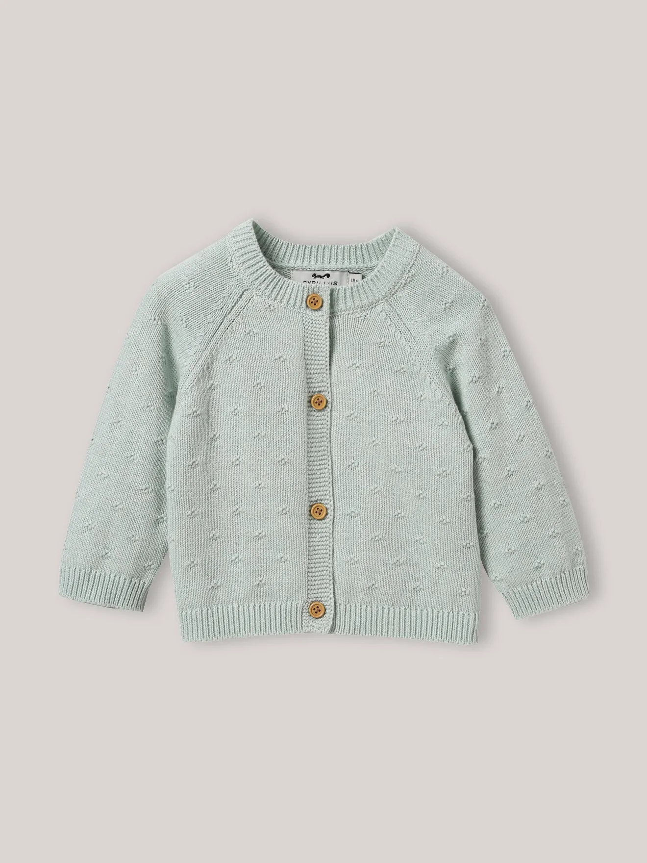 Cardigan maille ajourée en coton biologique Vert