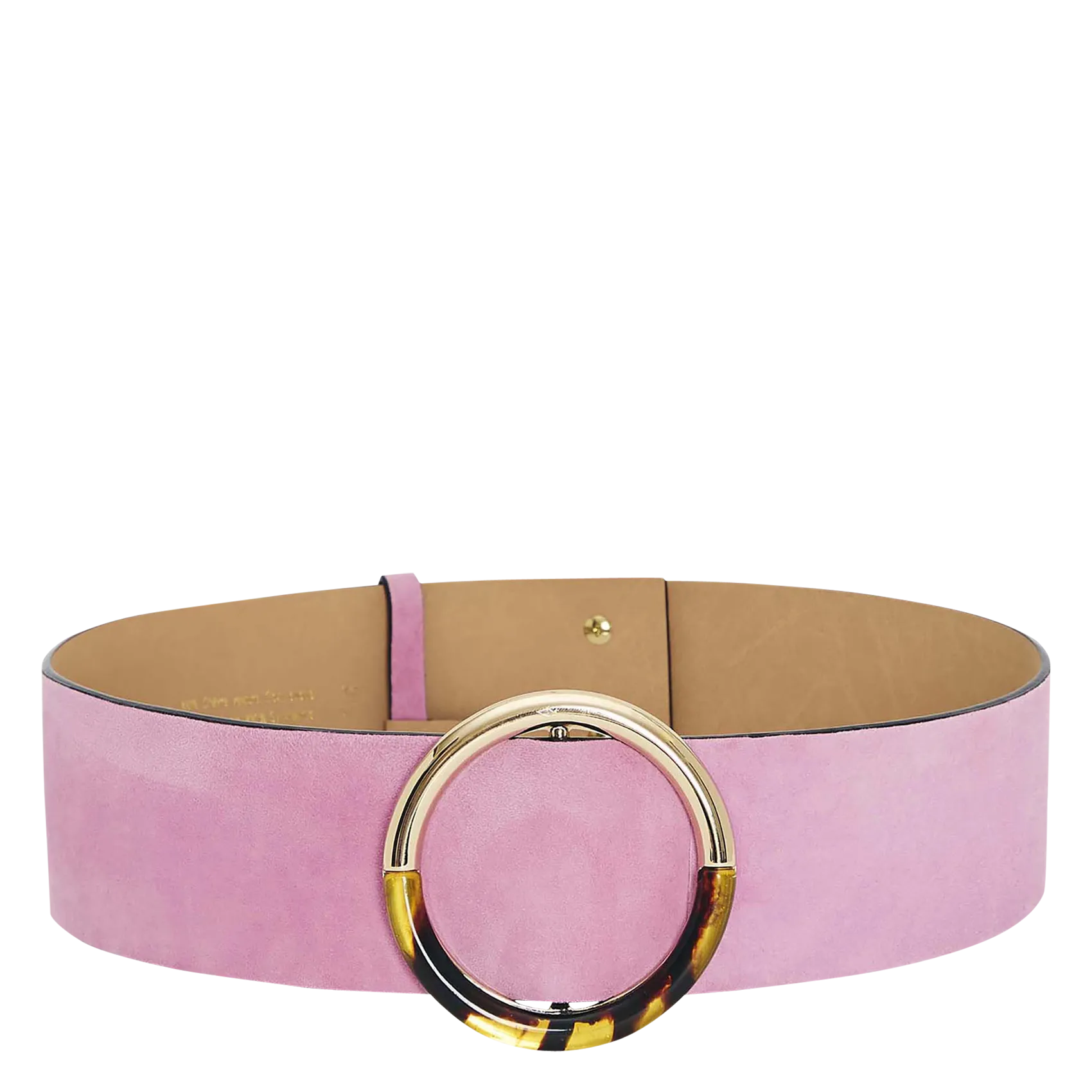 Ceinture velours en cuir Rose LAUREN