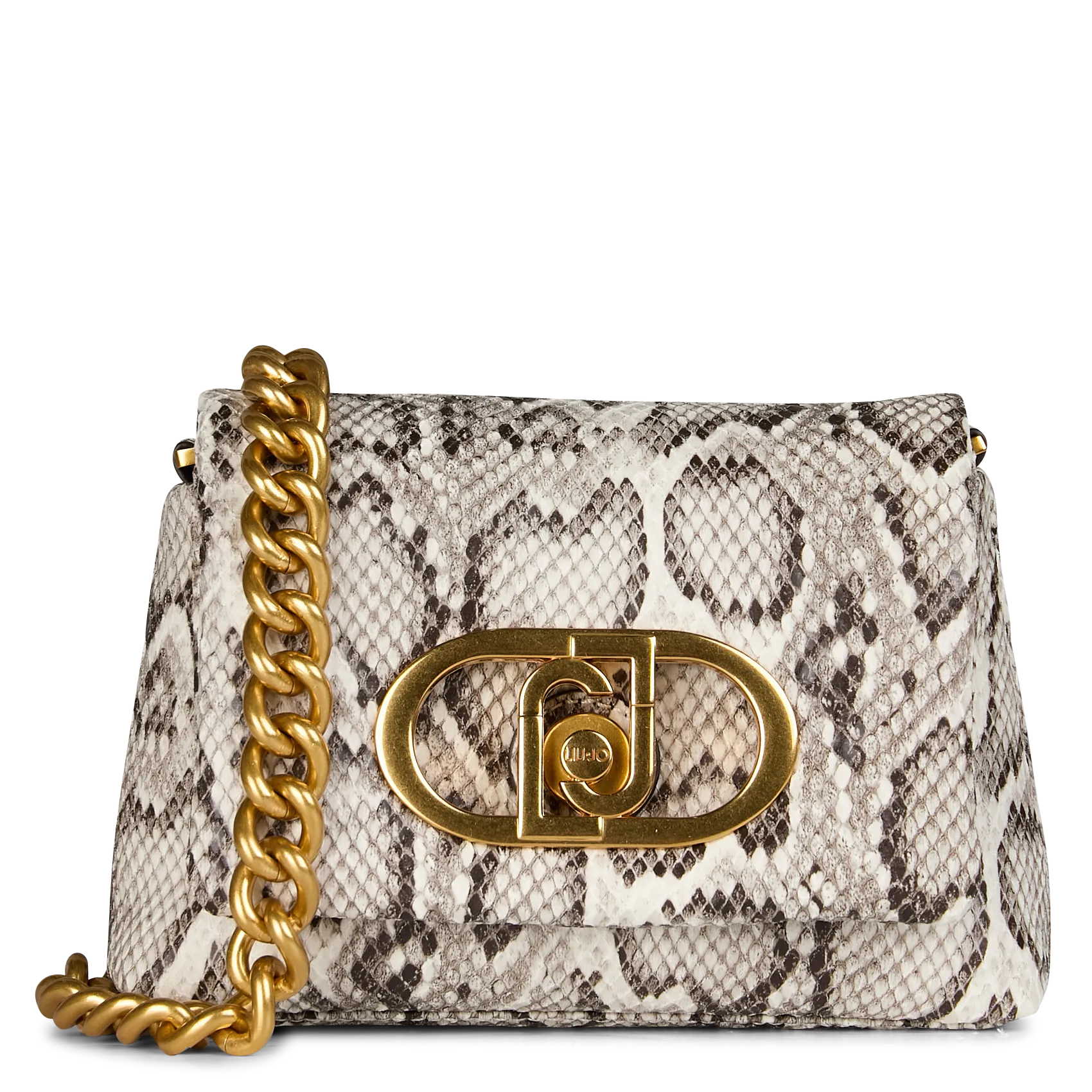 Sac porté éoaule imprimé python Marron