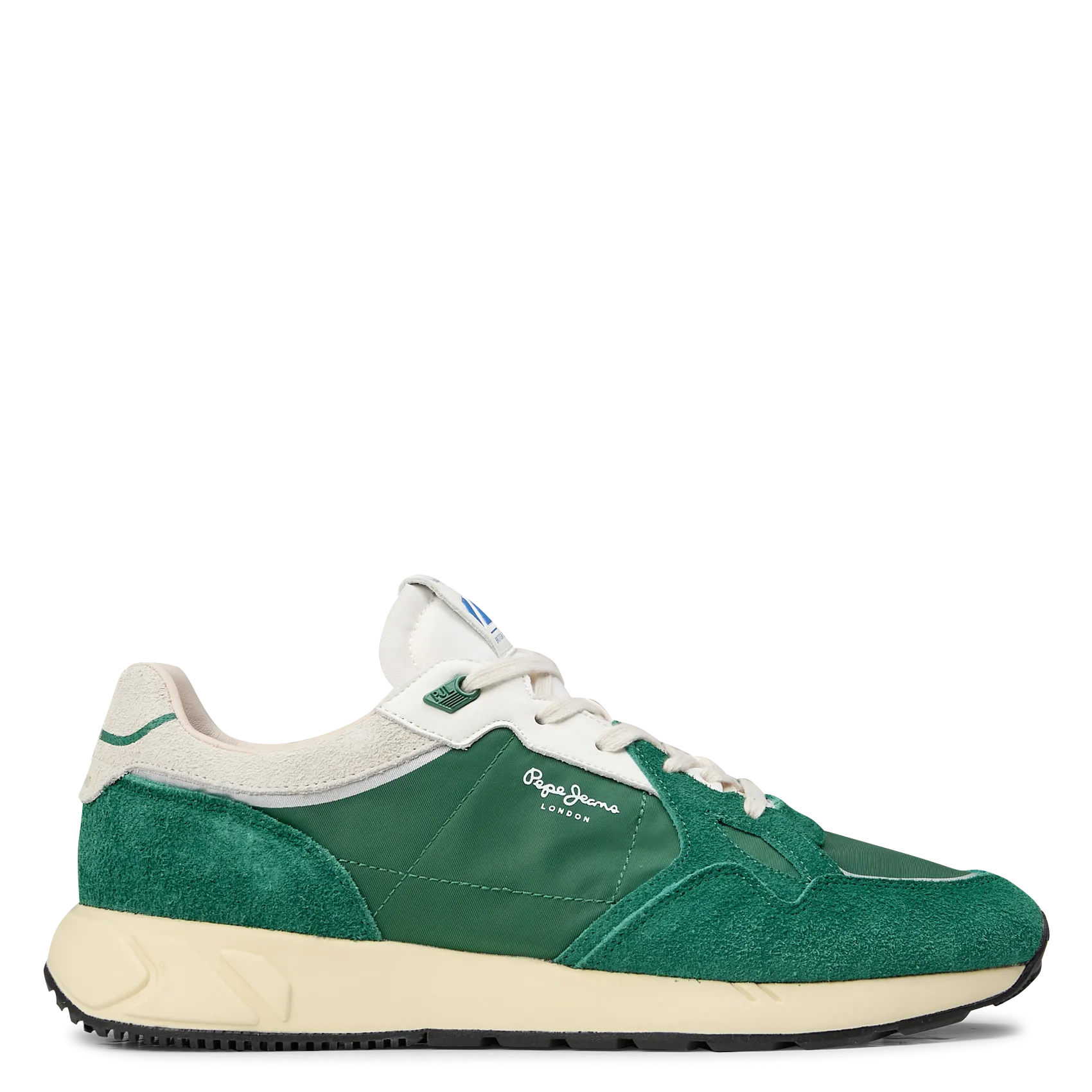 Baskets basses en cuir velours mélangé Vert