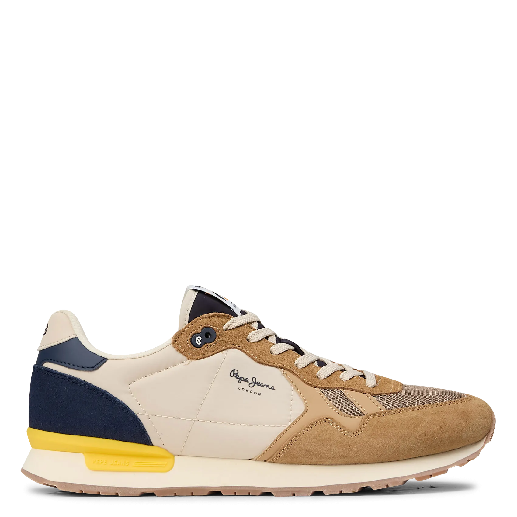 Baskets basses bi-matière Beige