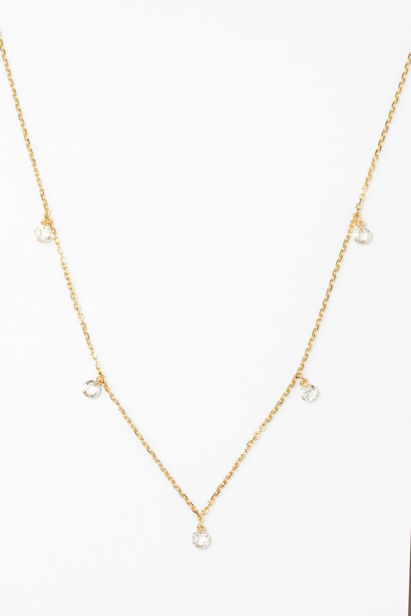 Collier long pampille sofia or 750 diamant blanc Blanc