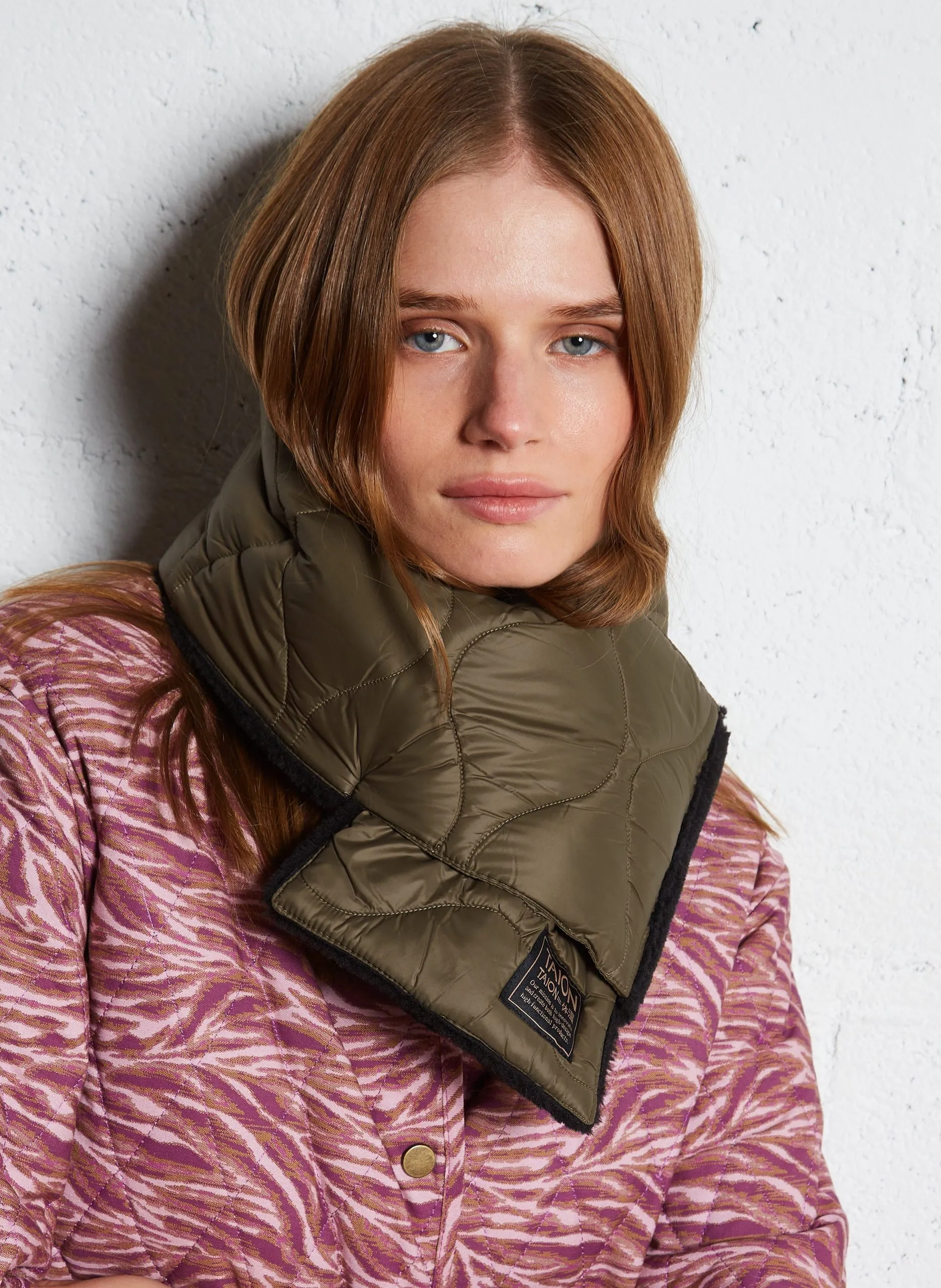 Echarpe matelassée Kaki