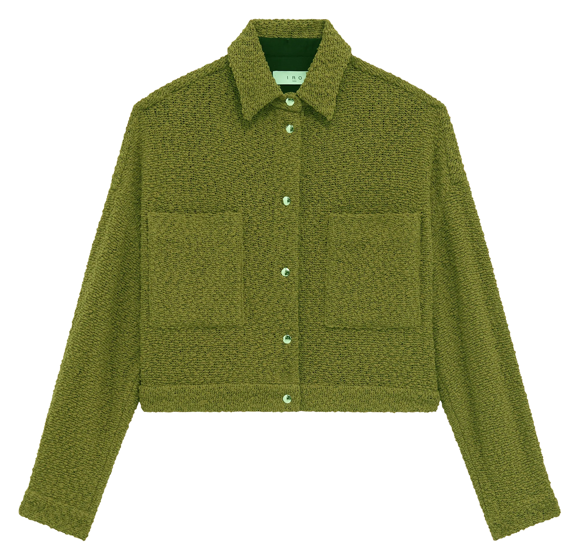 Veste courte en coton mélangé Vert PABLI
