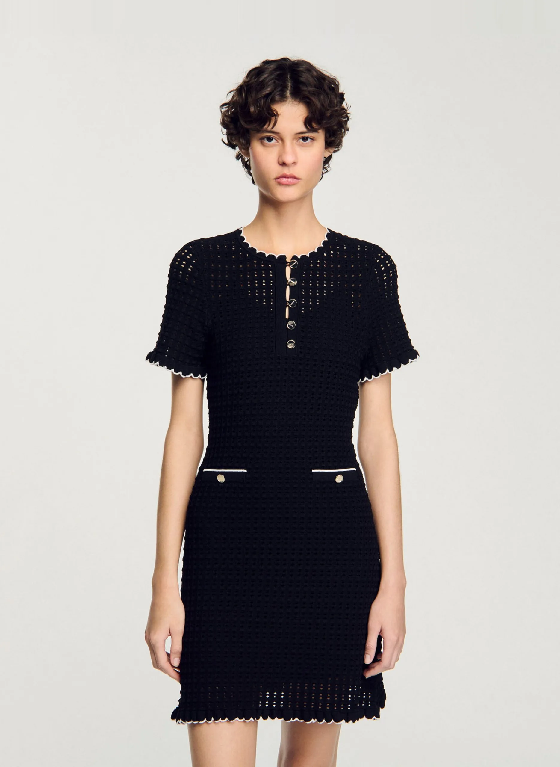 Robe près du corps en maille Noir