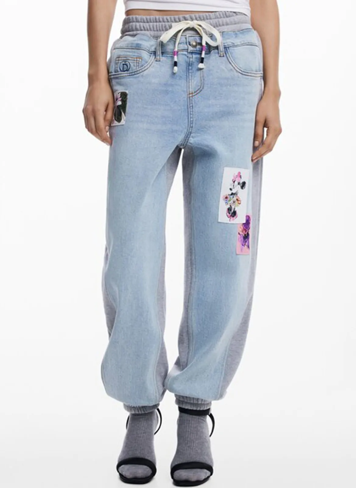 Jean jogger en coton mélangé Minnie Mouse Bleu