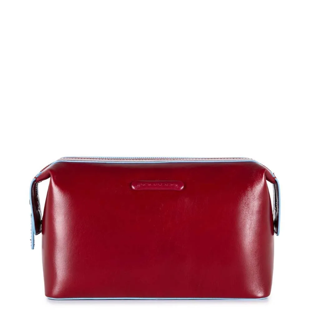Trousse de toilette en cuir Rouge