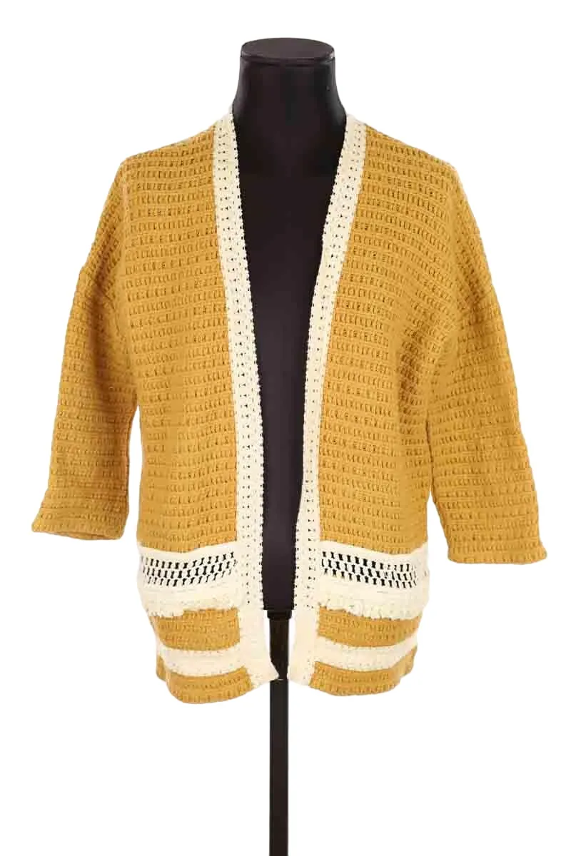 Cardigan en coton Jaune