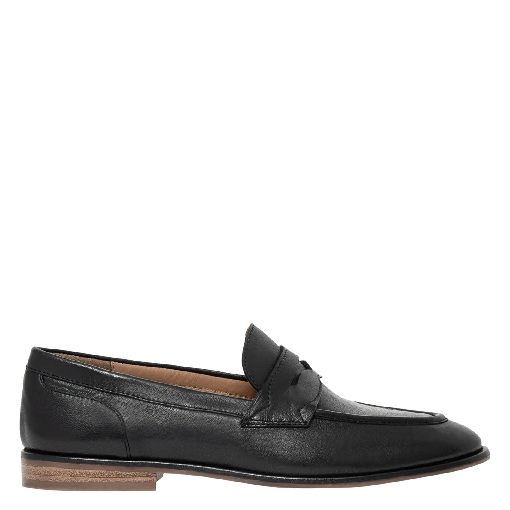 Mocassins plats en cuir Noir AMBER