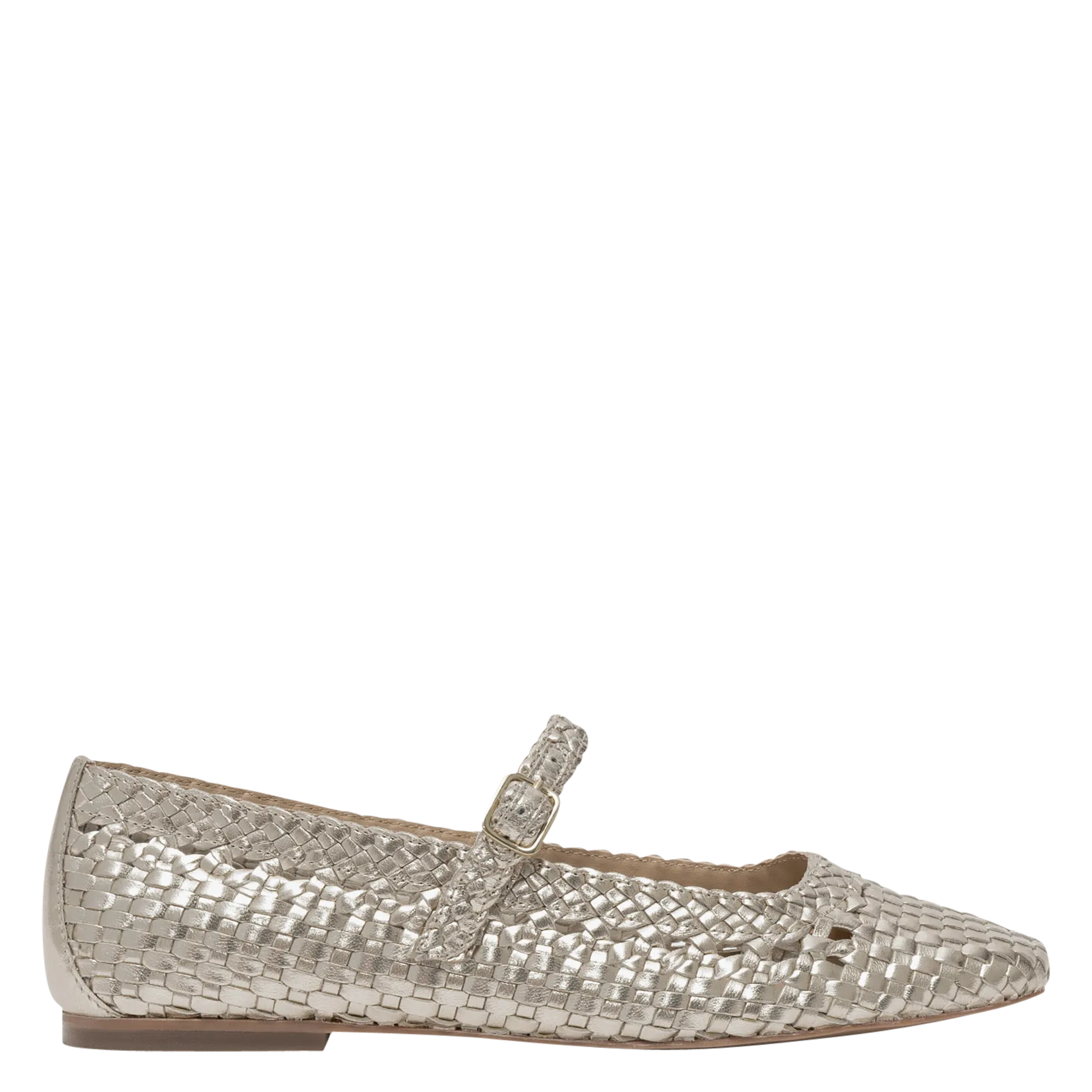 Ballerines tressées métallisées en cuir Doré BLANDINE