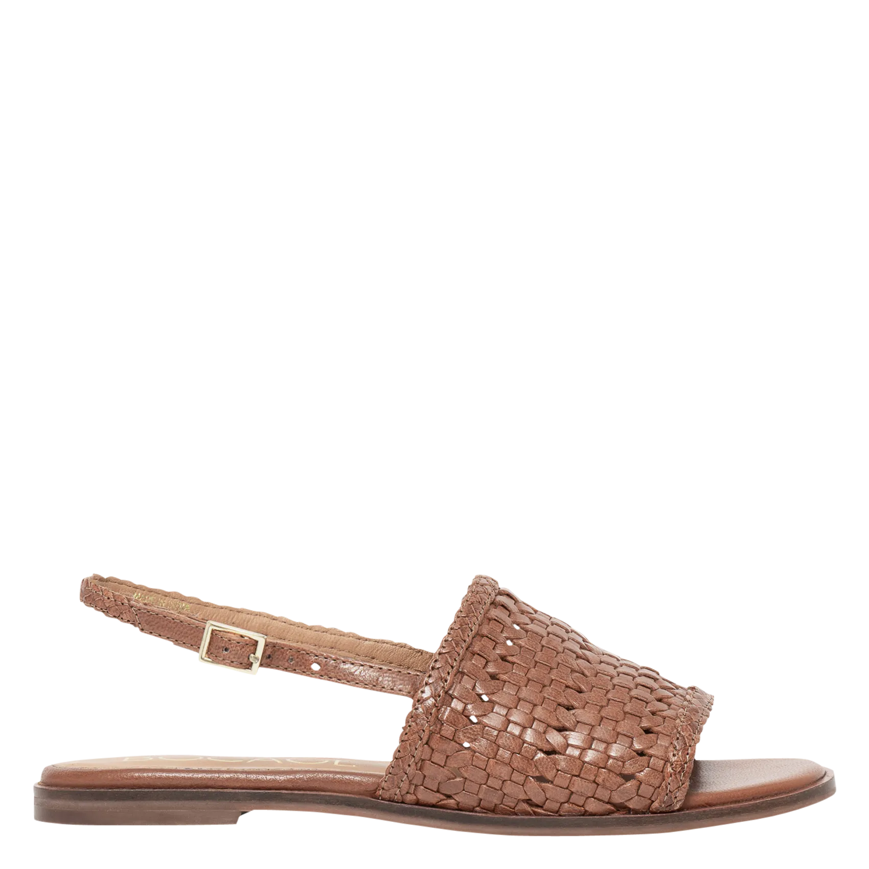 Sandales plates en cuir Marron GLADYS