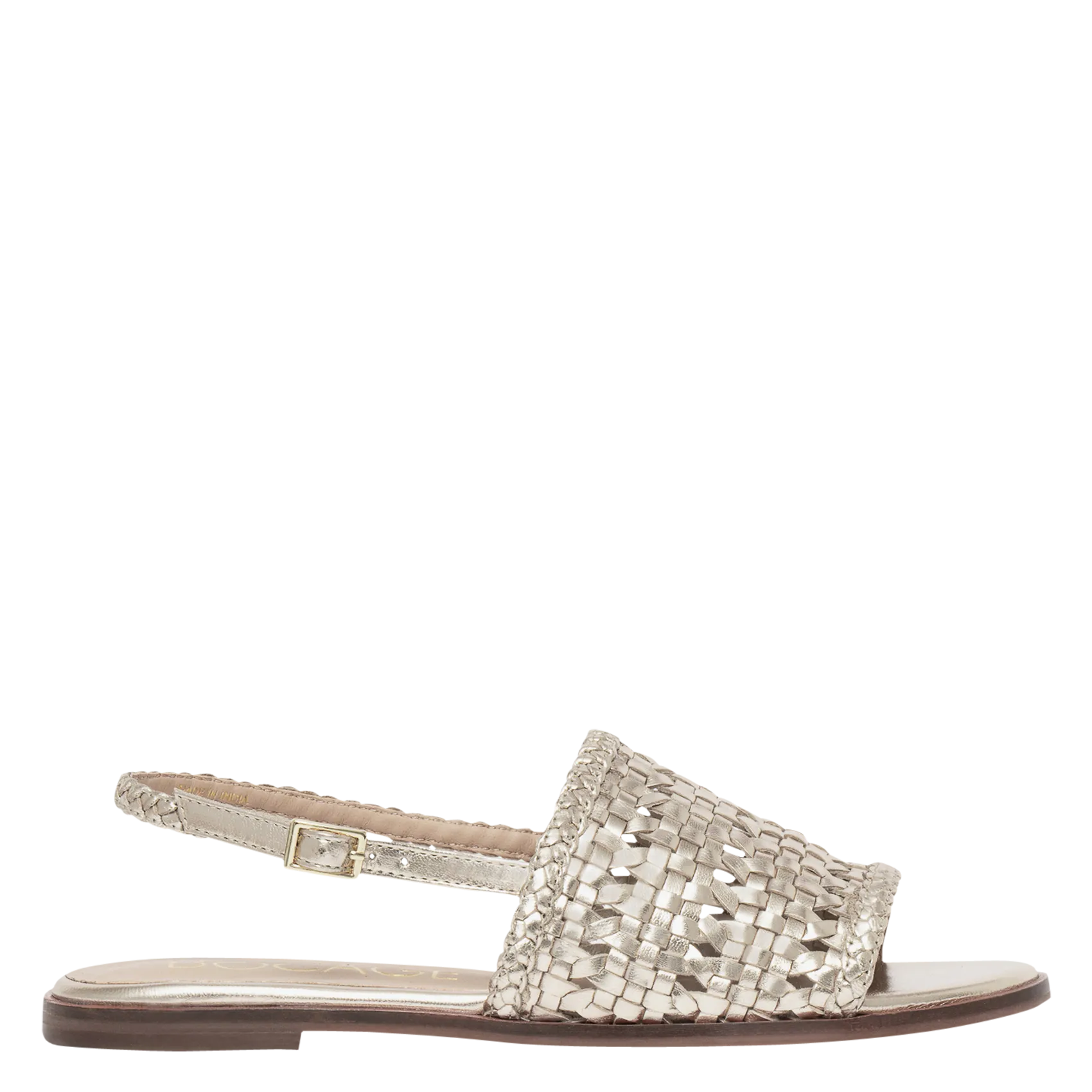 Sandales plates en cuir Doré GLADYS