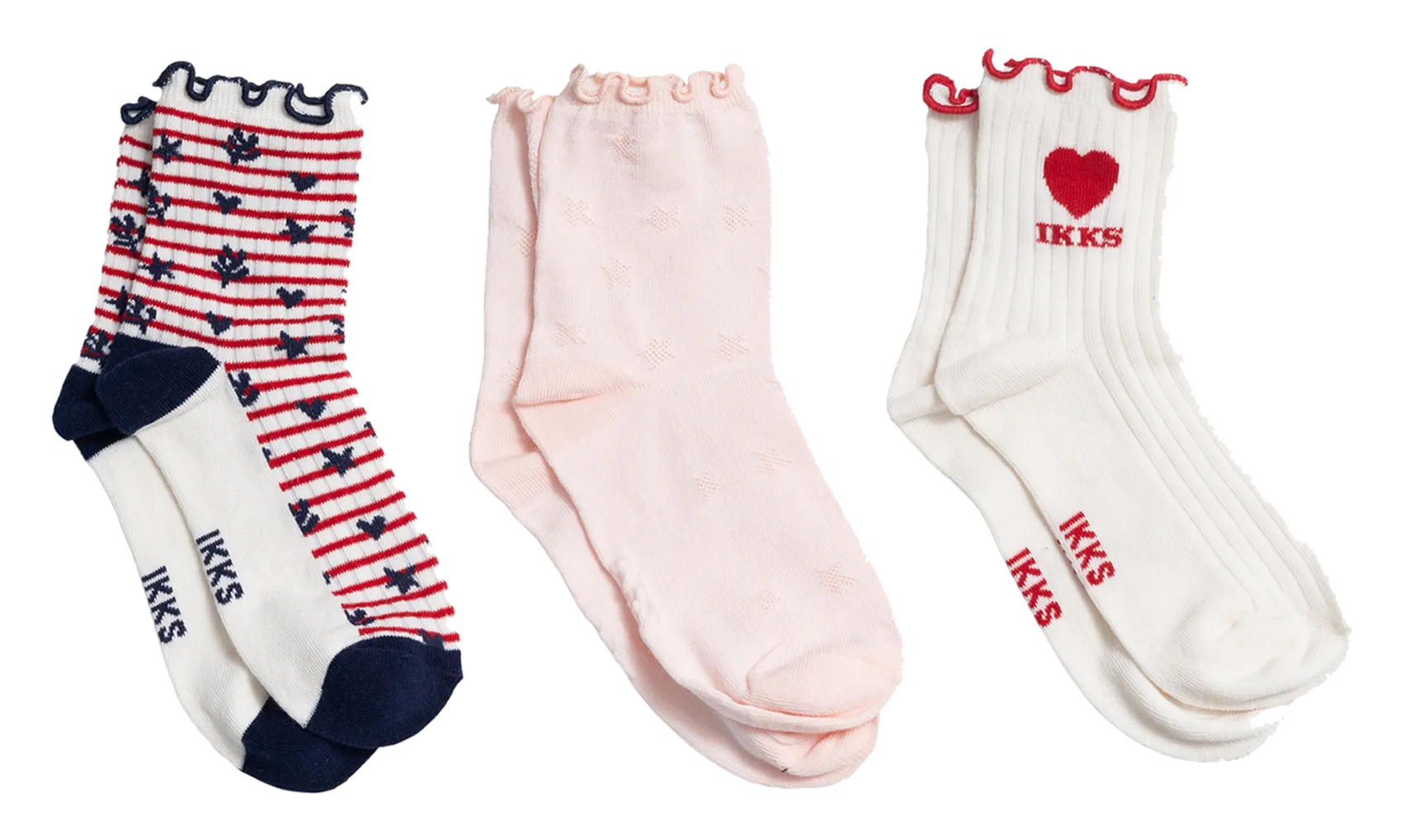 Lot de 3 paires de chaussettes en coton imprimé Blanc