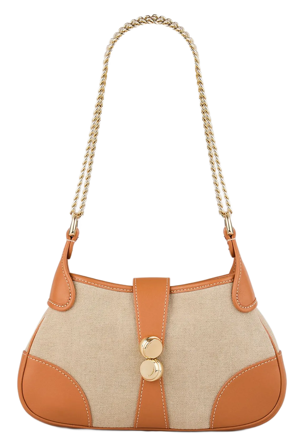 Sac porté épaule bi-matière Beige