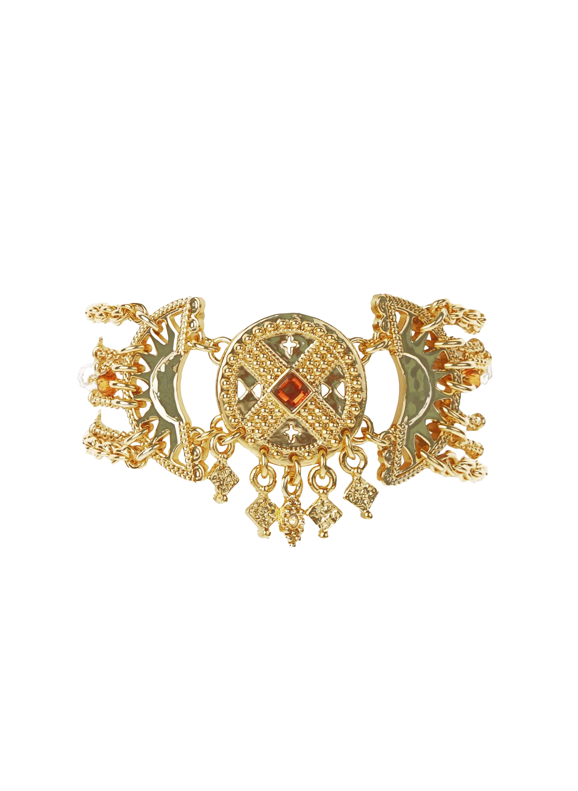 Bracelet ajustable multilien avec cabochon central Doré MURILLO